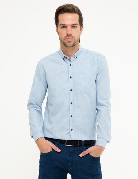 Açık Mavi Regular Fit Gömlek - 50209643073