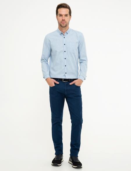 Açık Mavi Regular Fit Gömlek - 50209643073