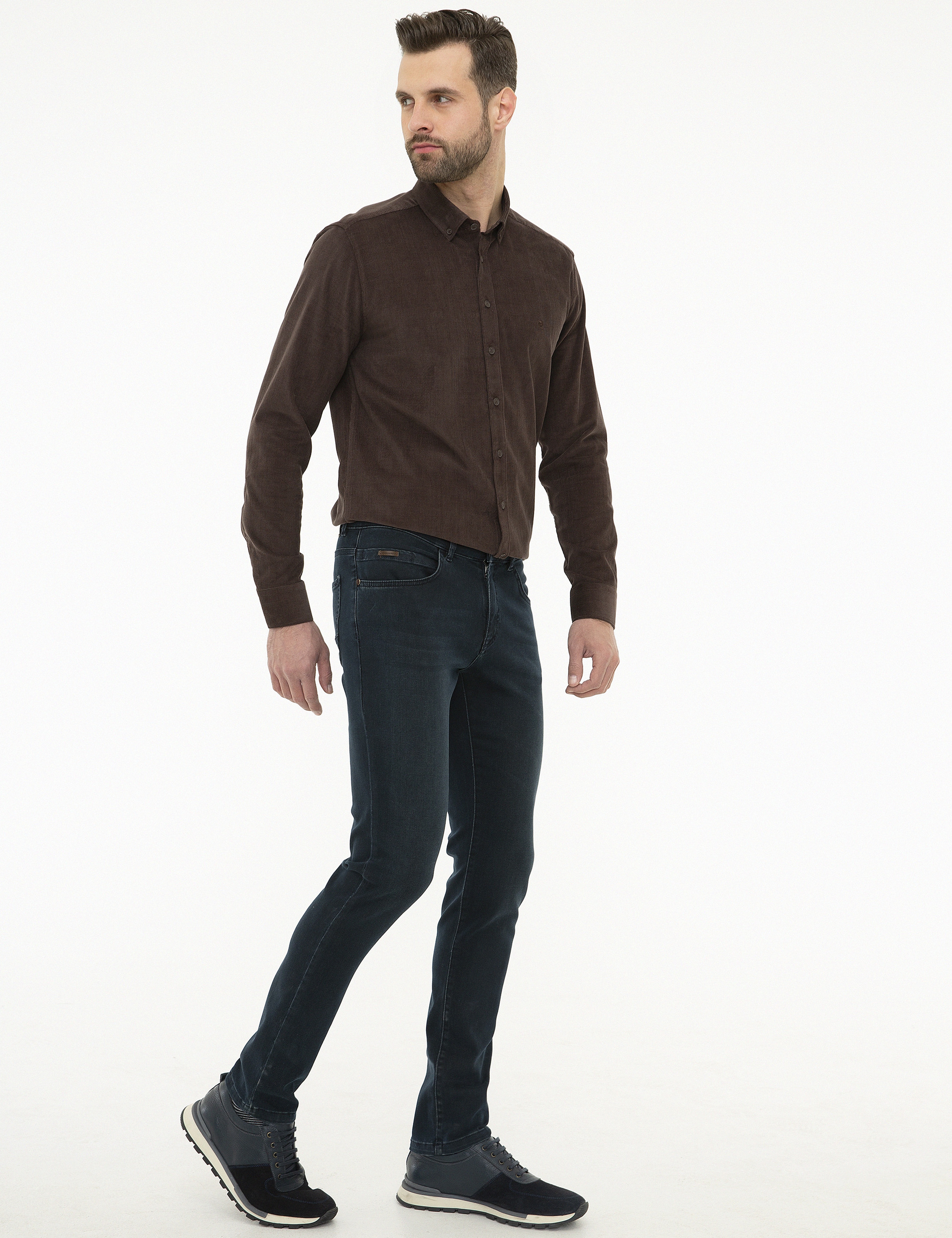 Lacivert Slim Fit Denim Pantolon - Image 2