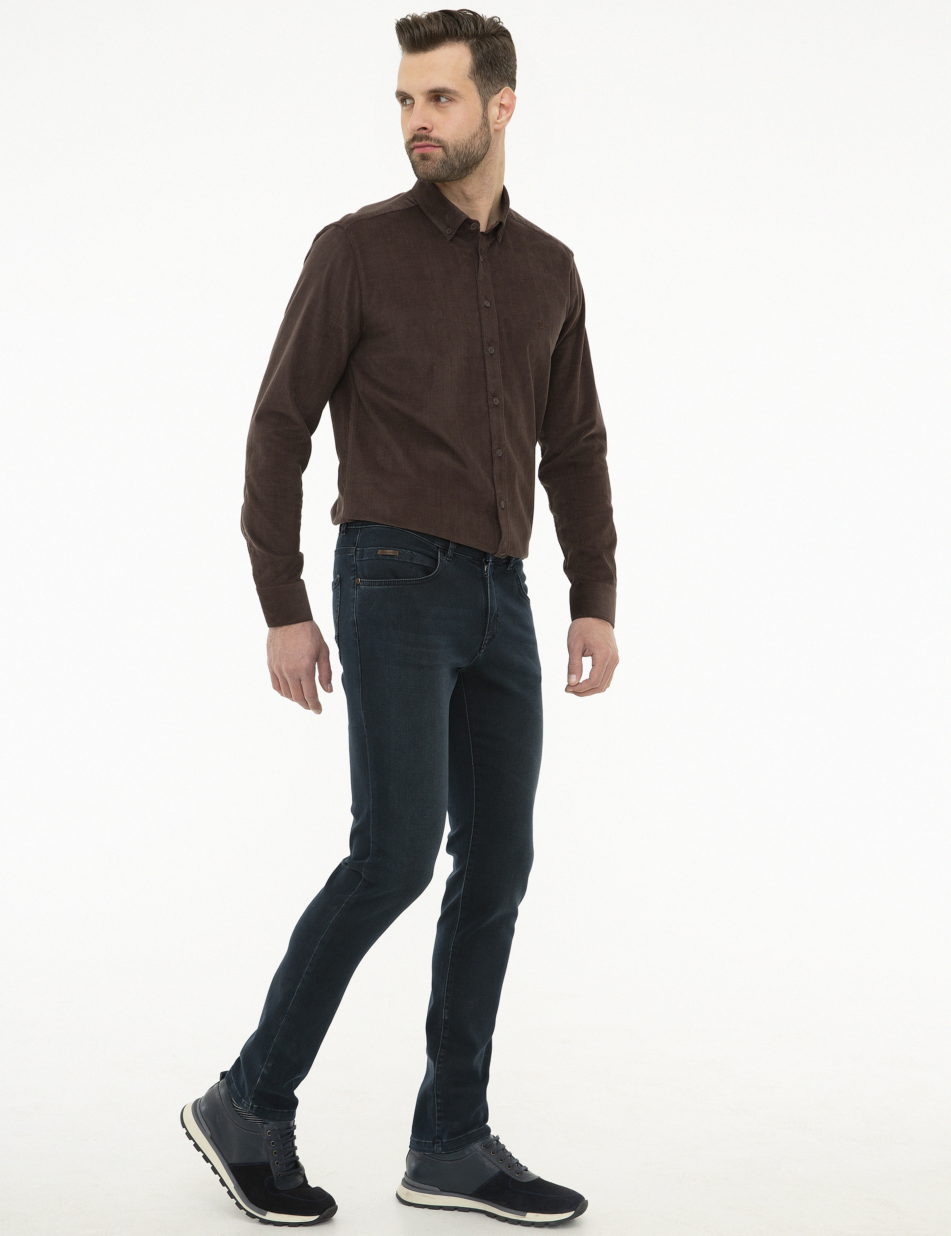 Lacivert Slim Fit Denim Pantolon