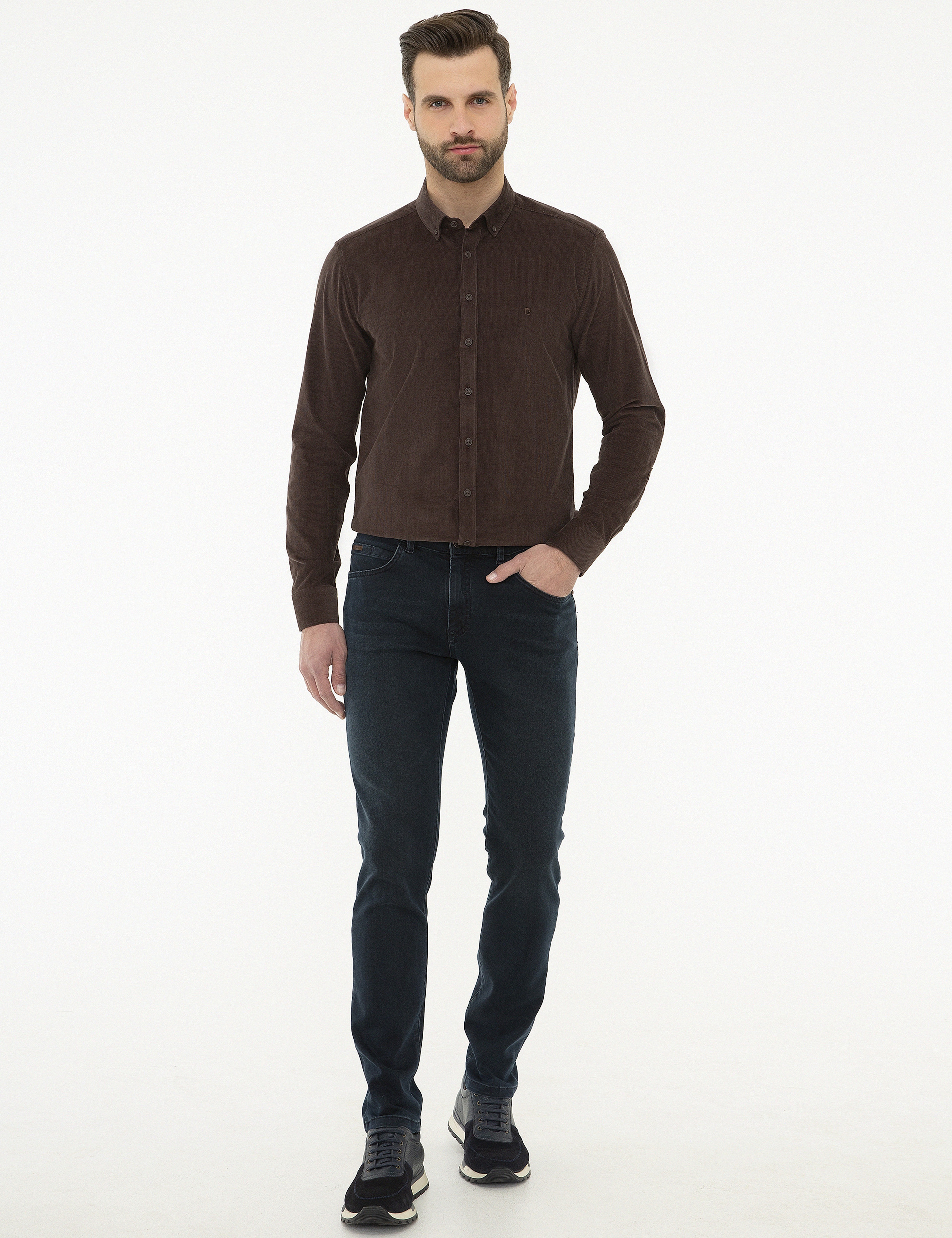 Lacivert Slim Fit Denim Pantolon - Image 1