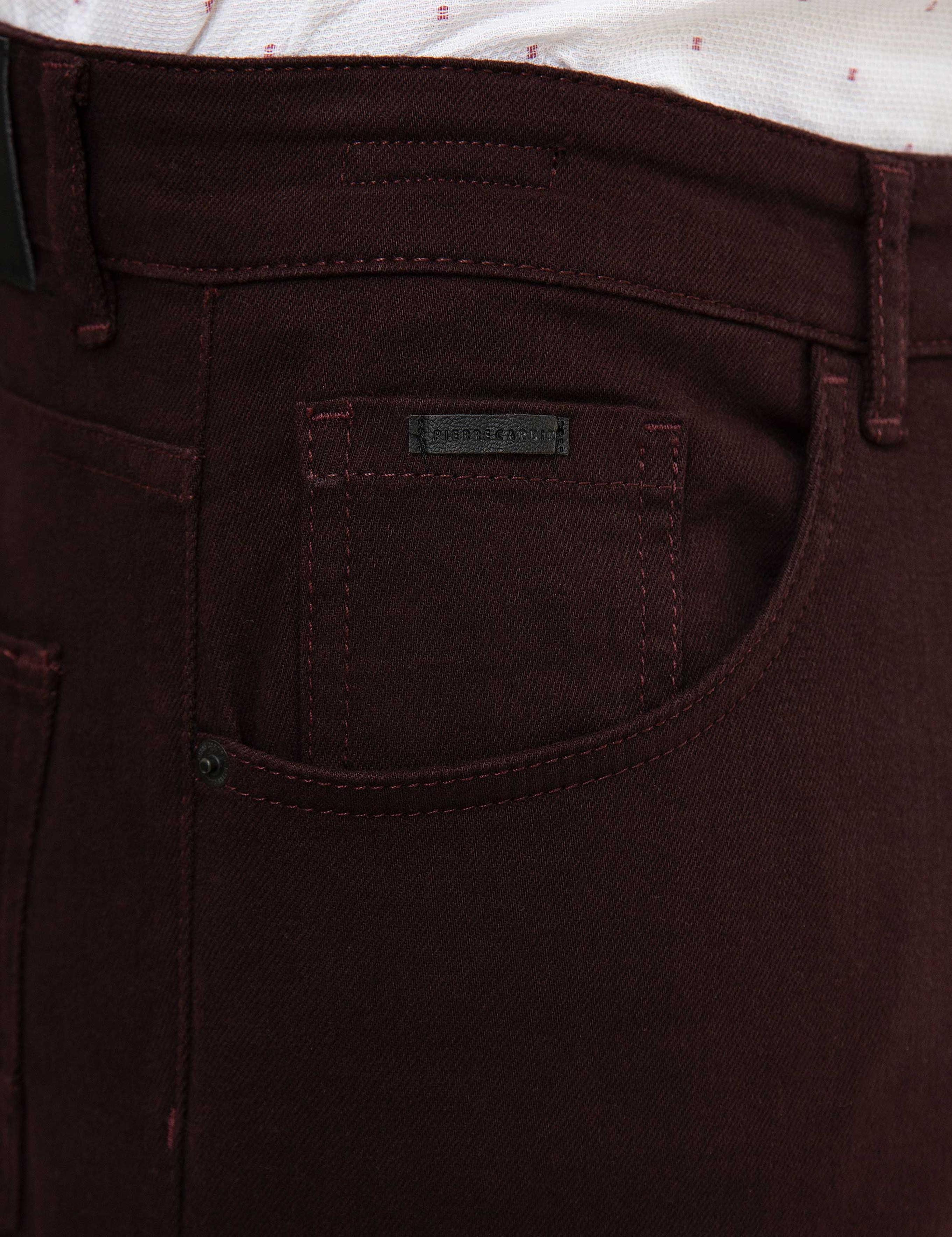 Bordo Slim Fit Denim Pantolon