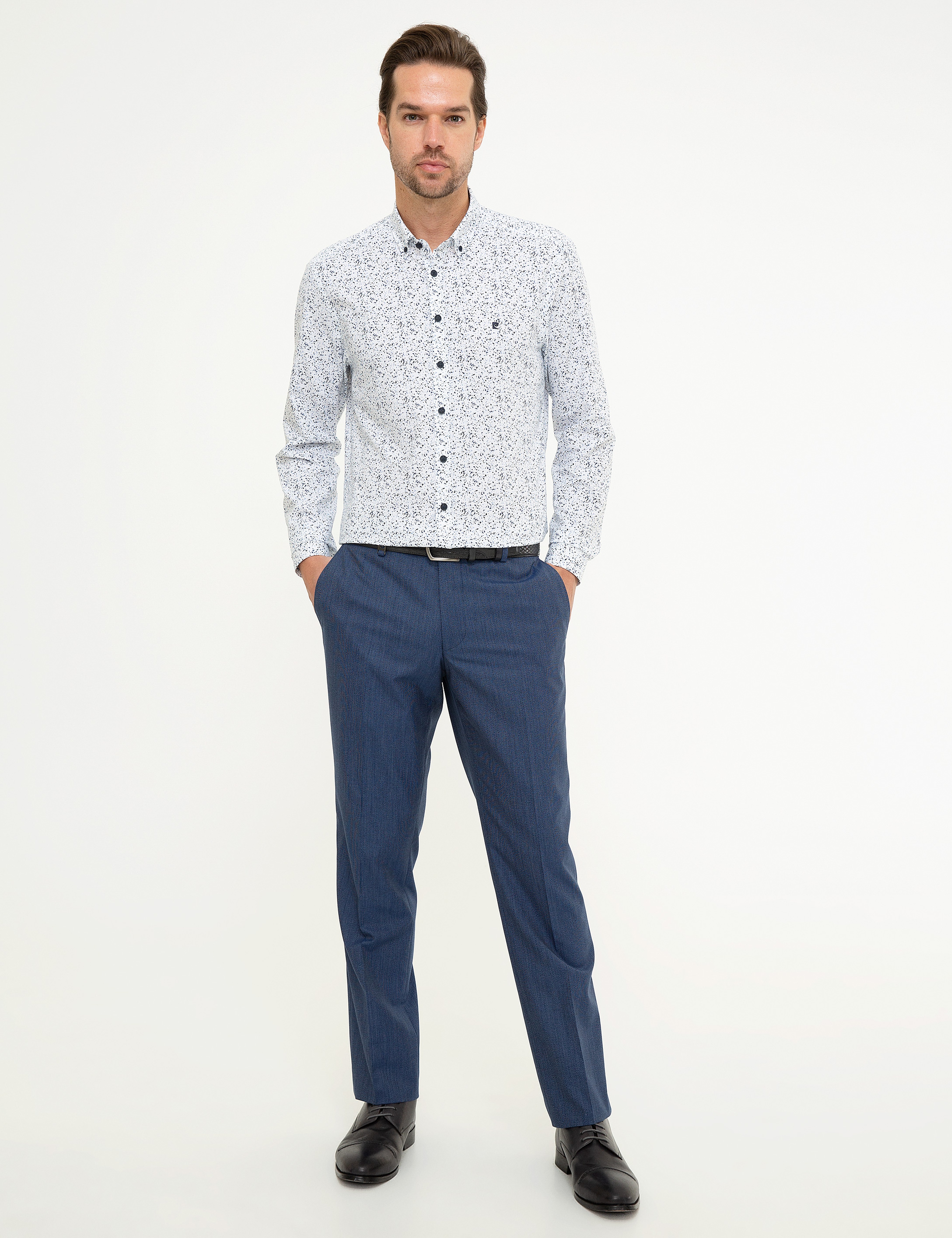 Lacivert Slim Fit Uzun Kollu Gömlek - Image 4