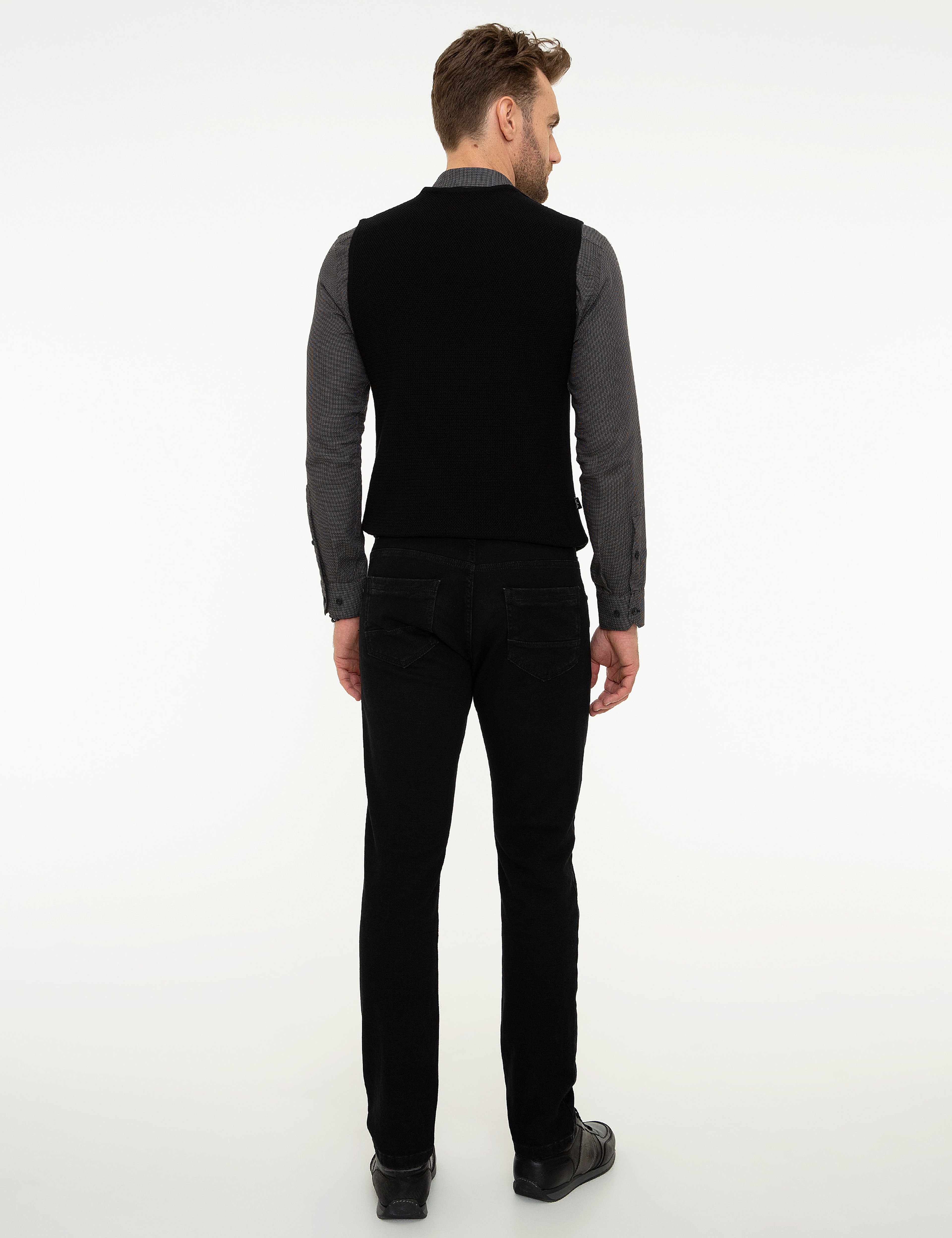 Siyah Slim Fit Denim Pantolon