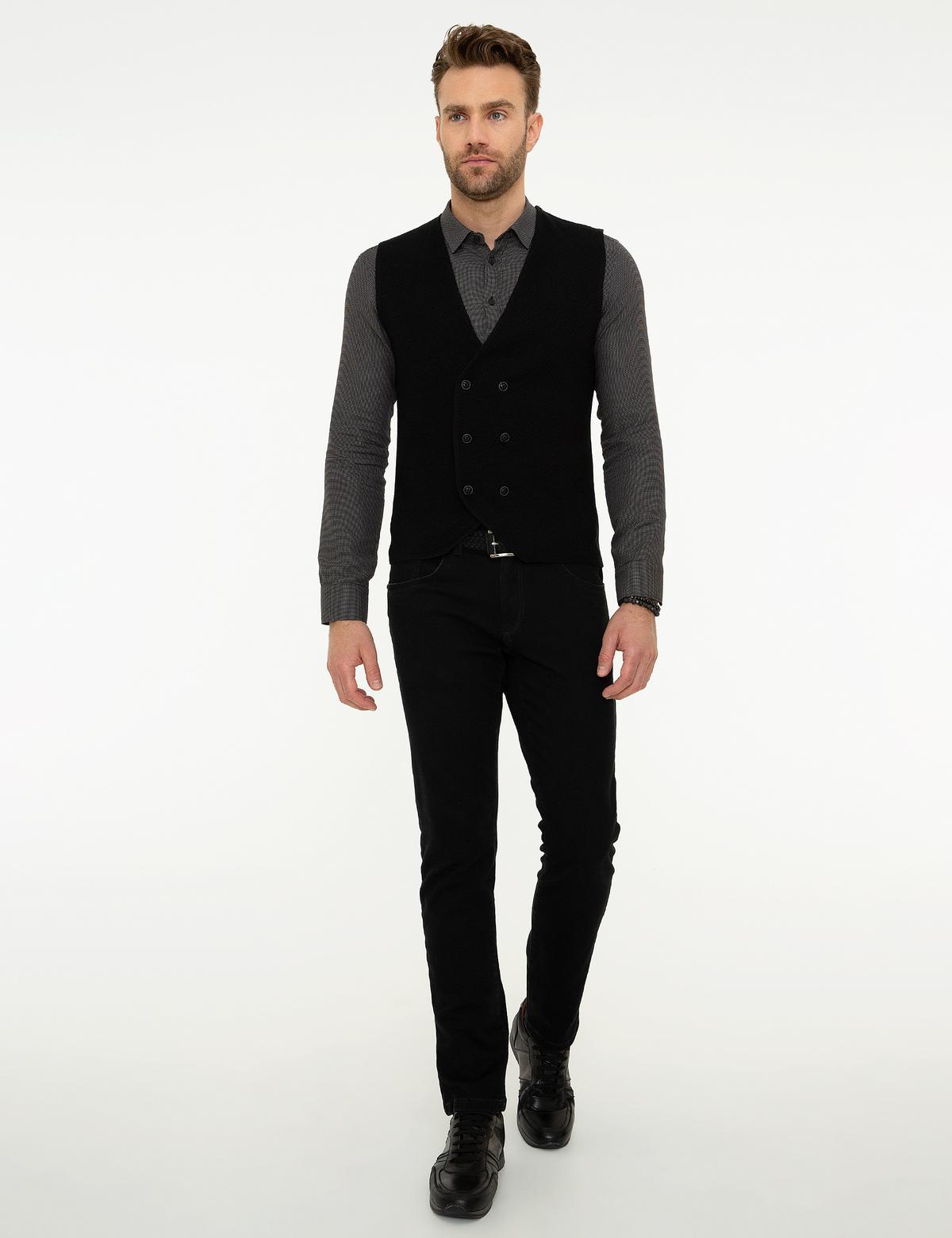 Siyah Slim Fit Denim Pantolon