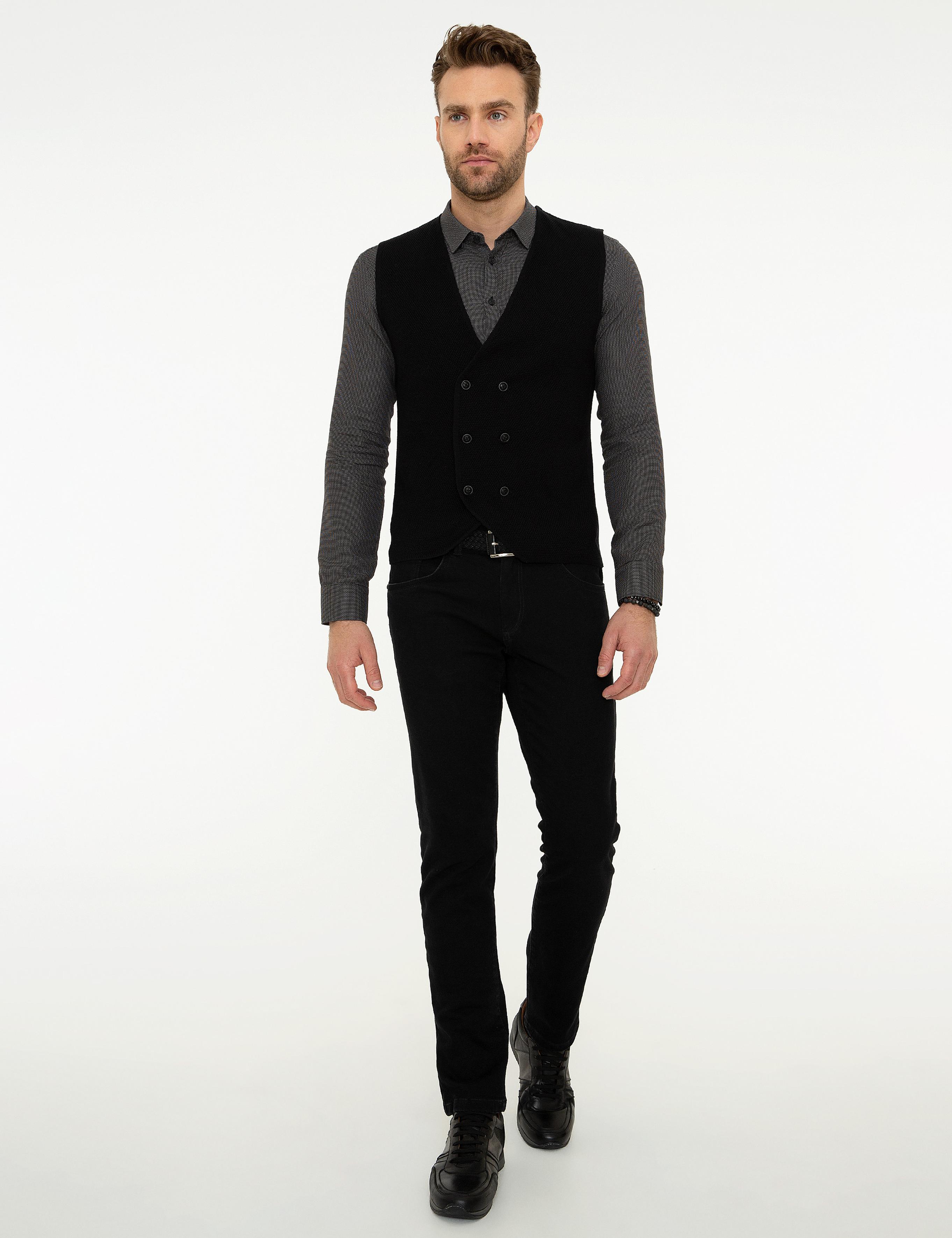 Siyah Slim Fit Denim Pantolon