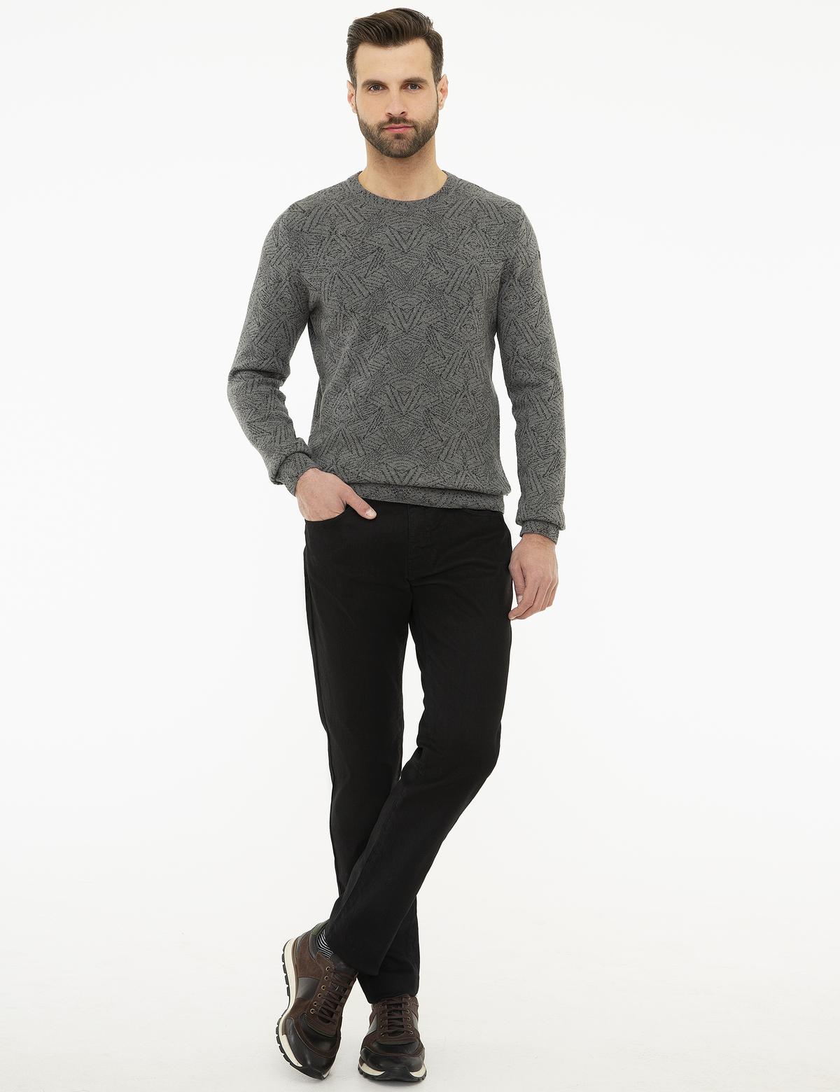 Gri Melanj Slim Fit Kazak - 50209916052