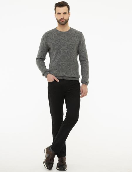 Gri Melanj Slim Fit Kazak - 50209916052