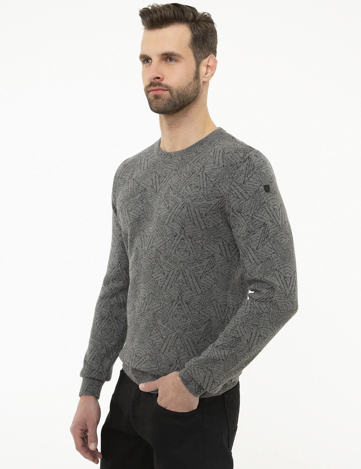 Gri Melanj Slim Fit Kazak - 50209916052