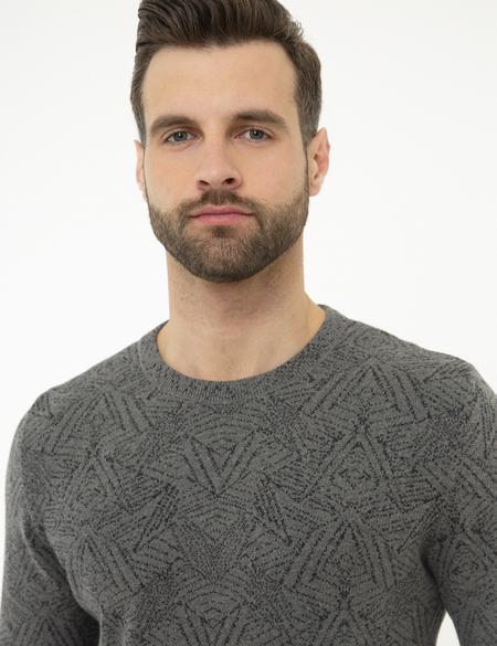 Gri Melanj Slim Fit Kazak - 50209916052