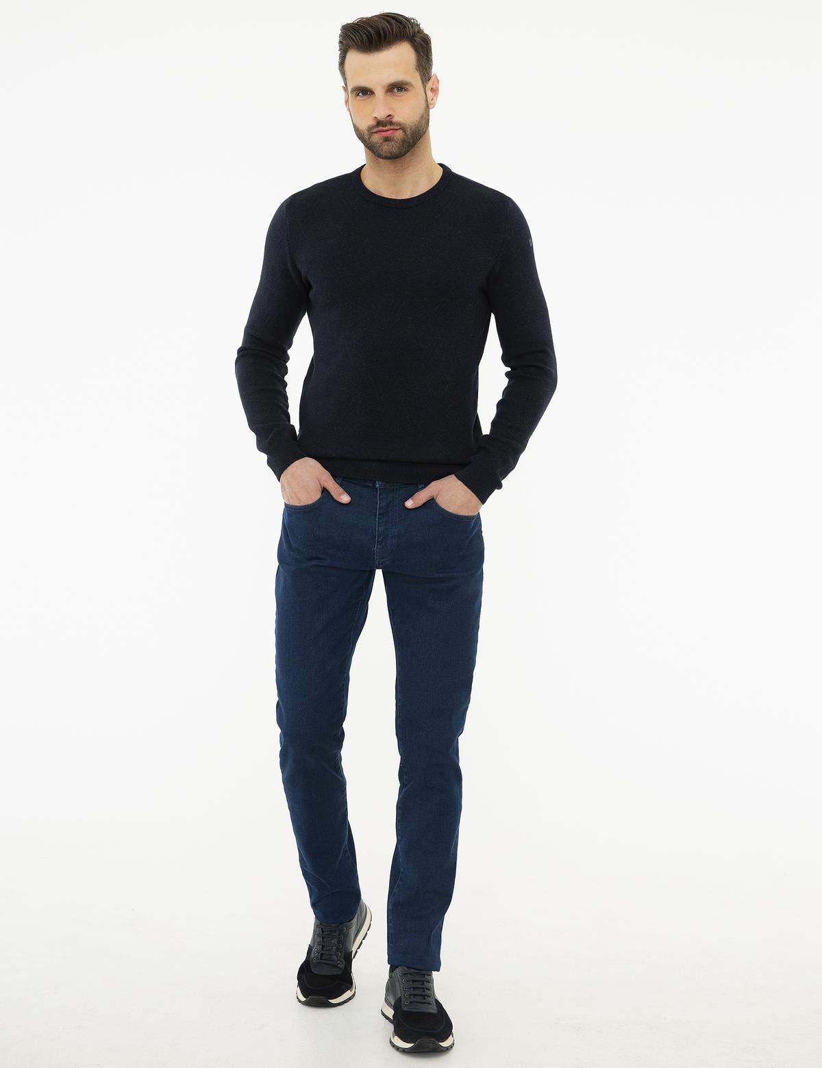 Koyu Lacivert Slim Fit Kazak - 50209916059