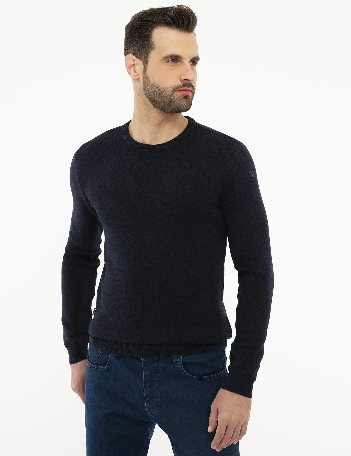 Koyu Lacivert Slim Fit Kazak - 50209916059