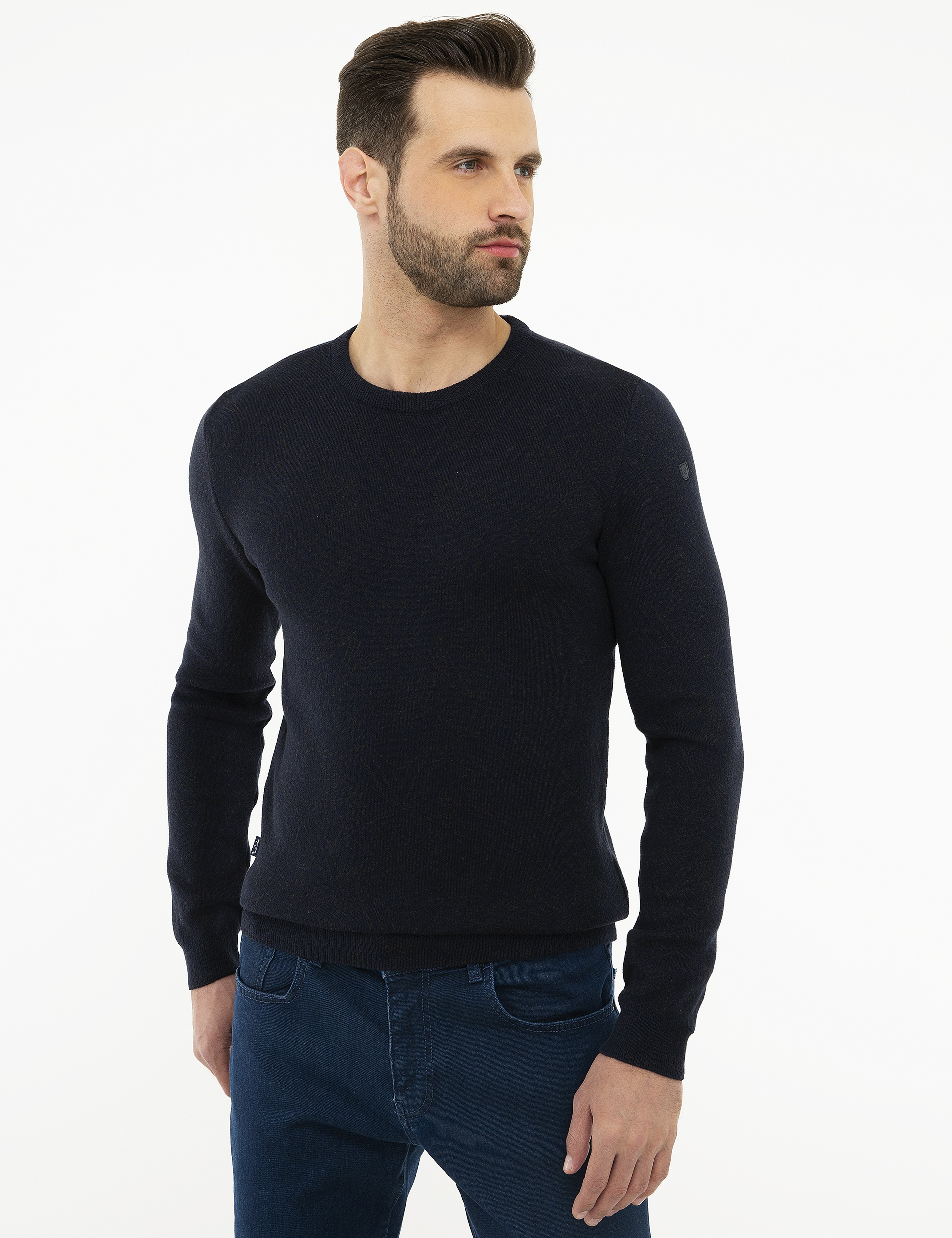 Koyu Lacivert Slim Fit Kazak