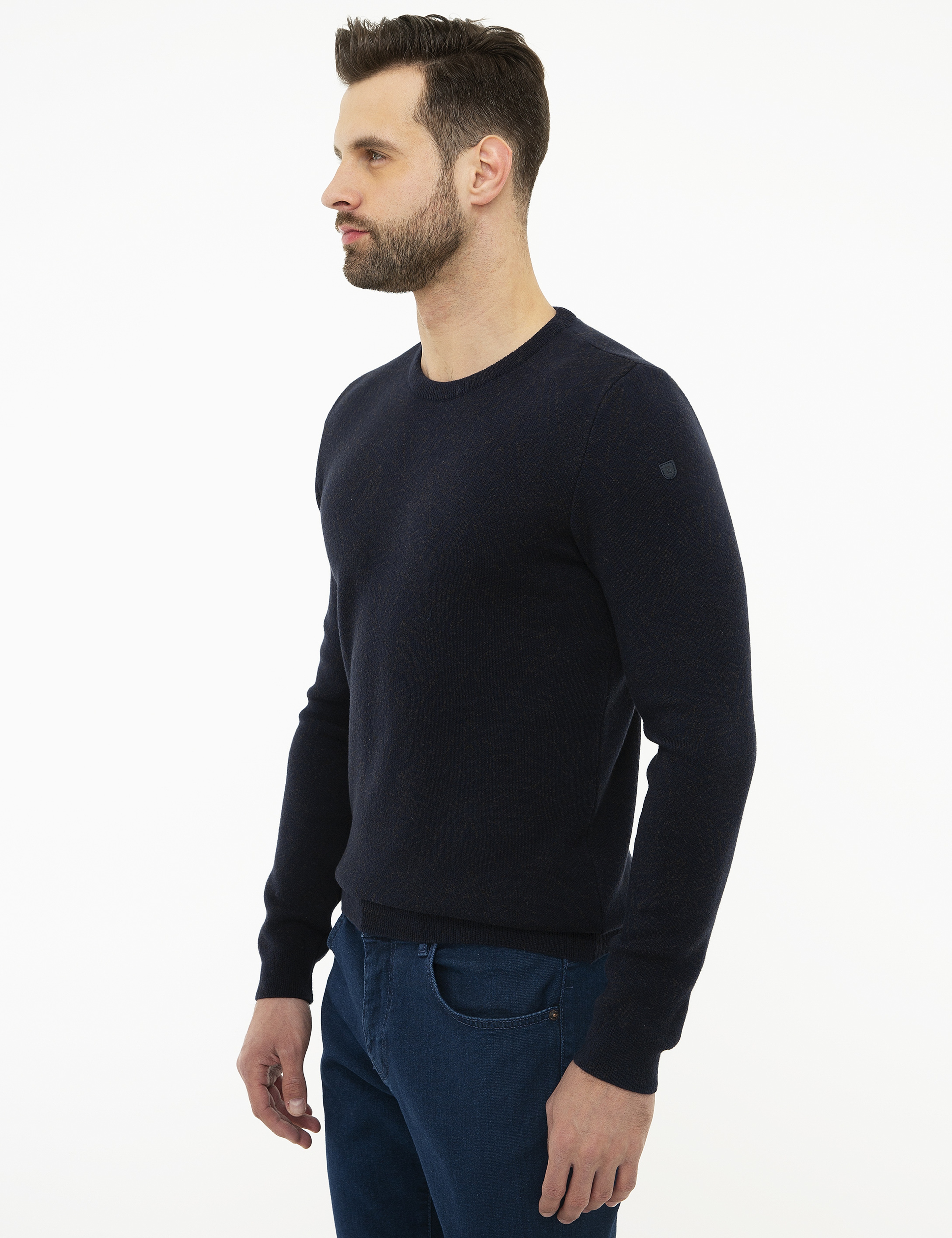 Koyu Lacivert Slim Fit Kazak