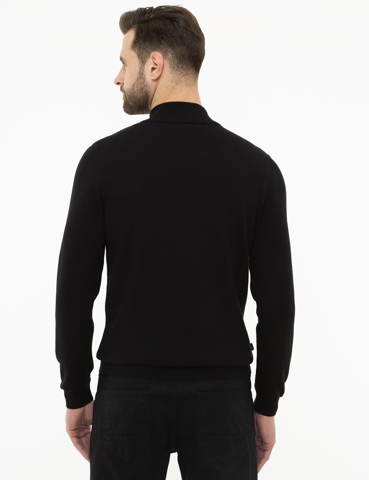 Siyah Slim Fit Triko Kazak - 50209907006