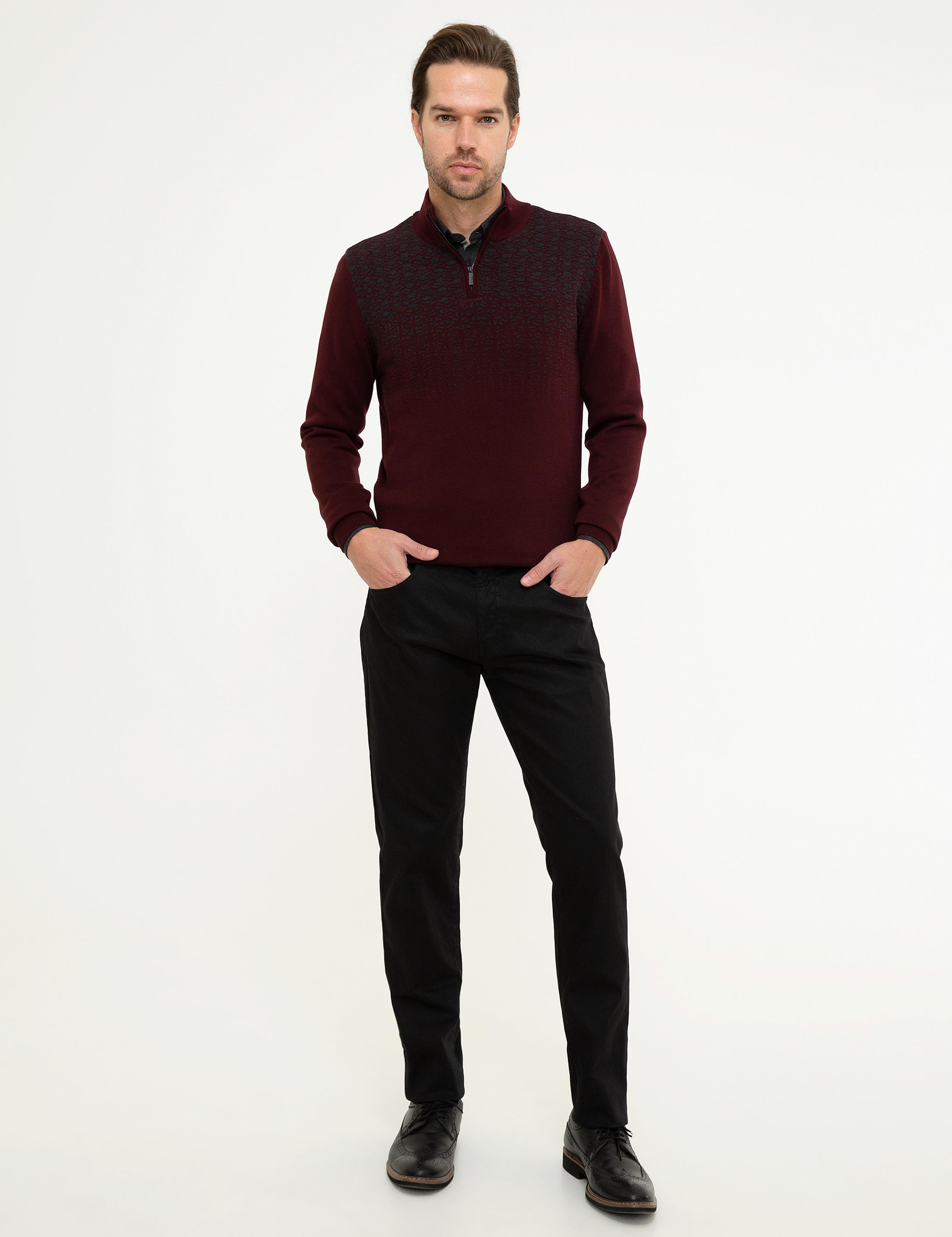 Bordo Slim Fit Kazak