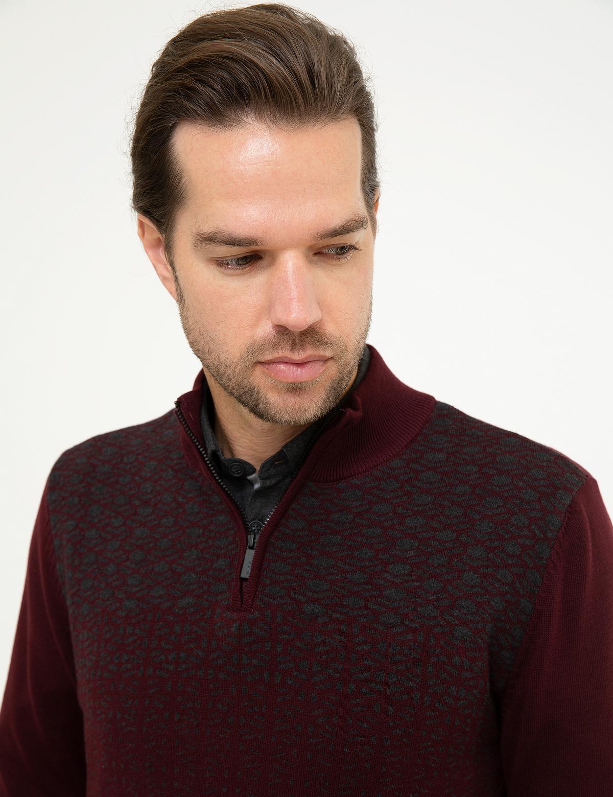 Bordo Slim Fit Kazak