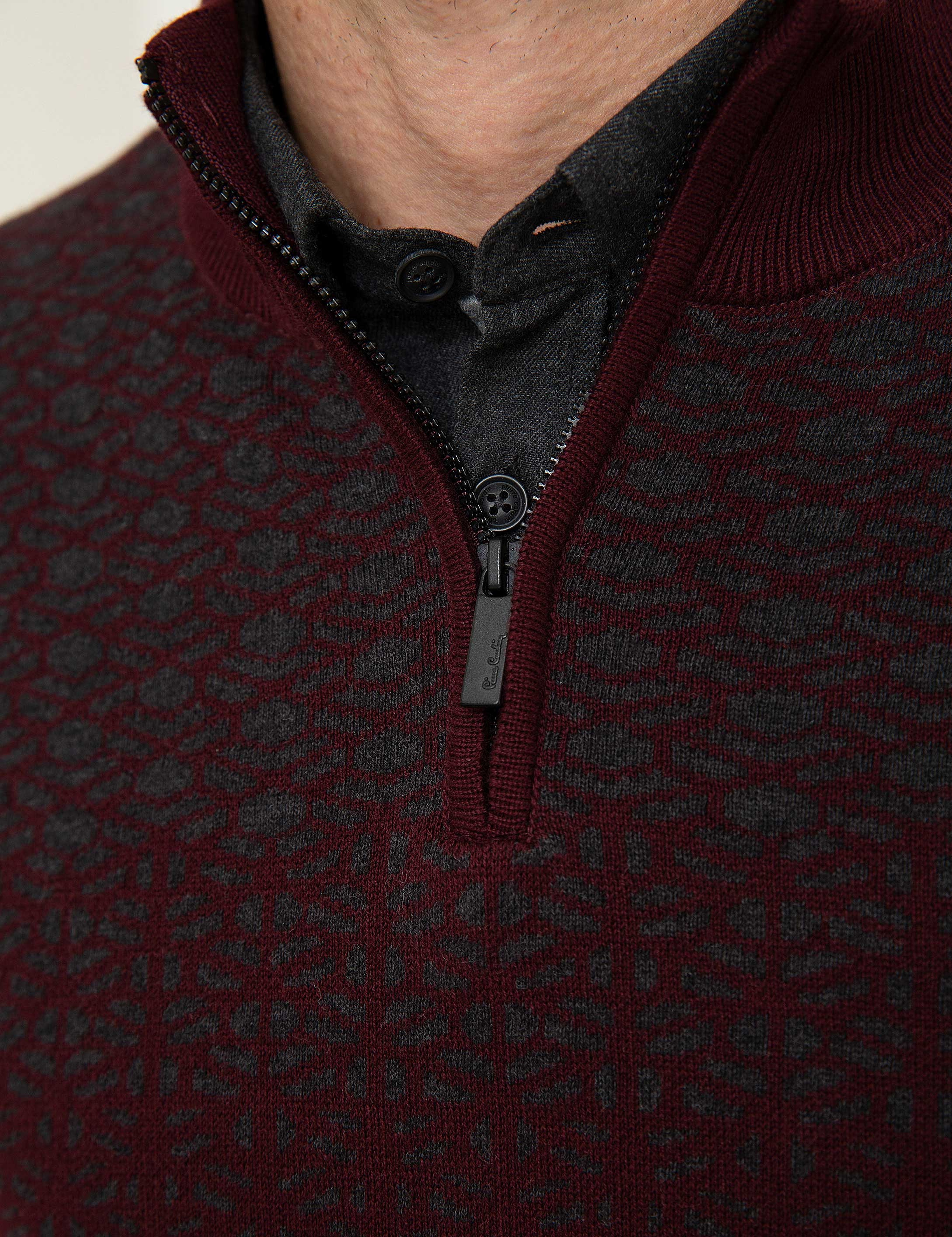 Bordo Slim Fit Kazak - Image 6