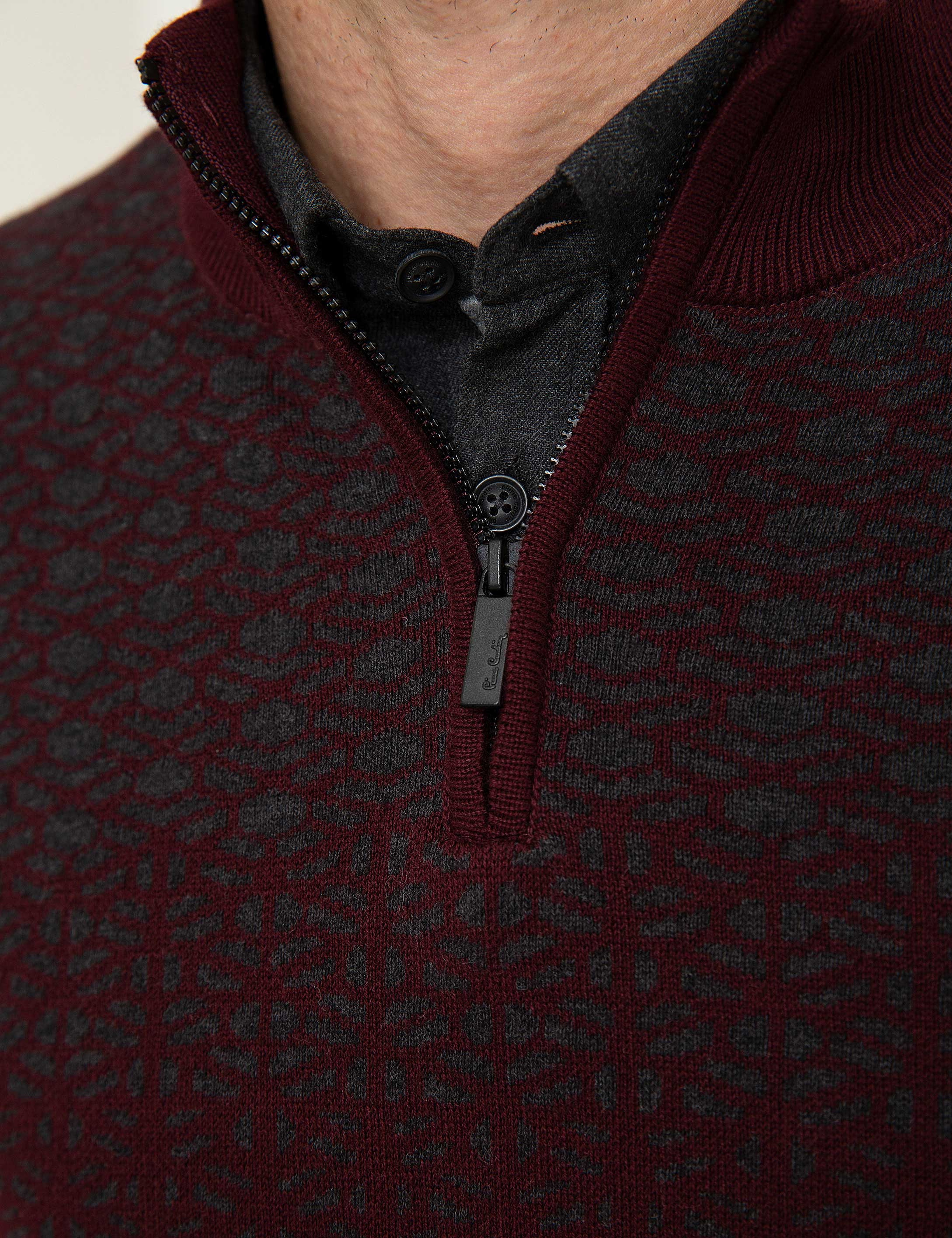 Bordo Slim Fit Kazak