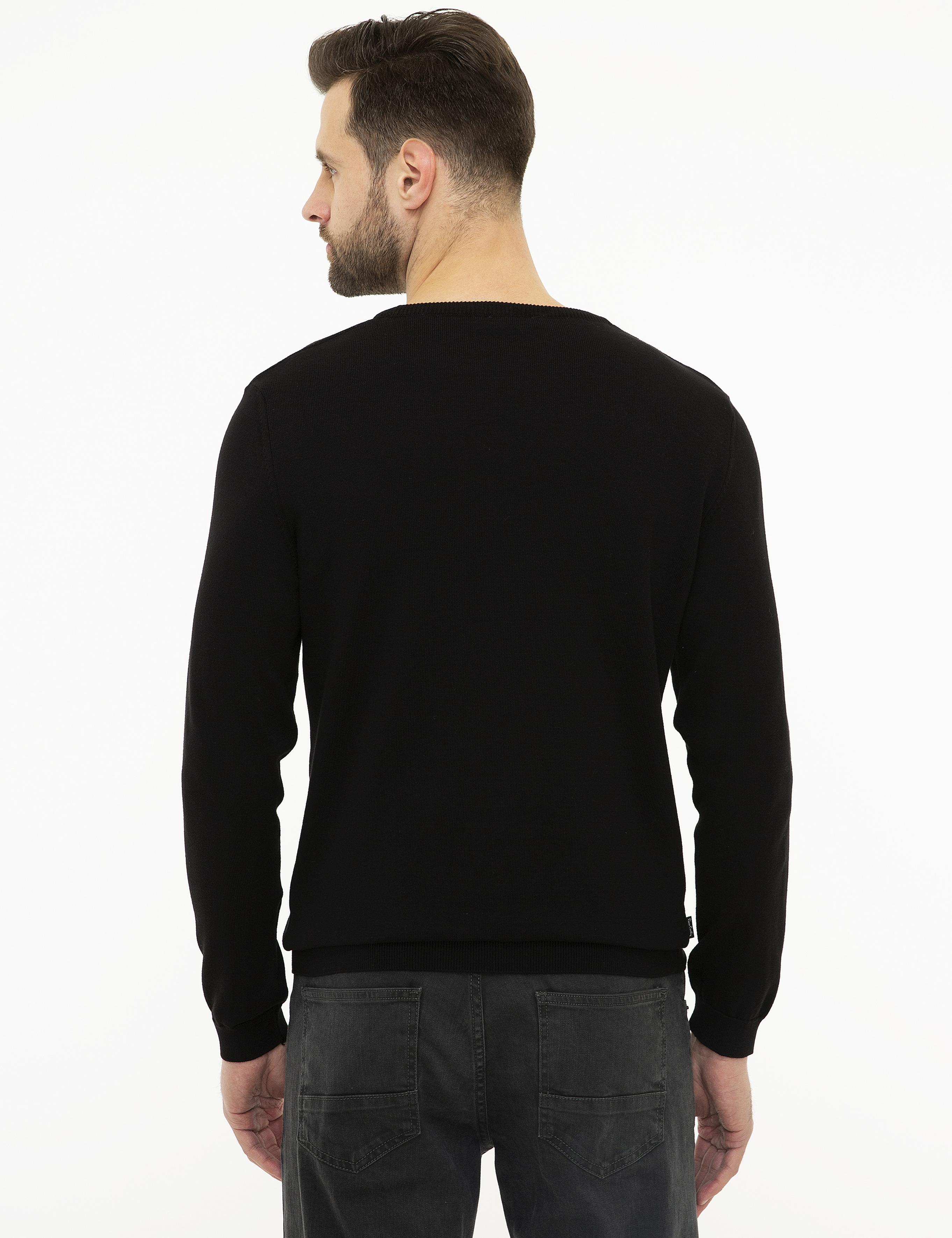 Siyah Slim Fit Triko Kazak