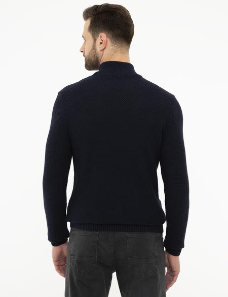 Koyu Lacivert Slim Fit Triko Kazak - 50209945069