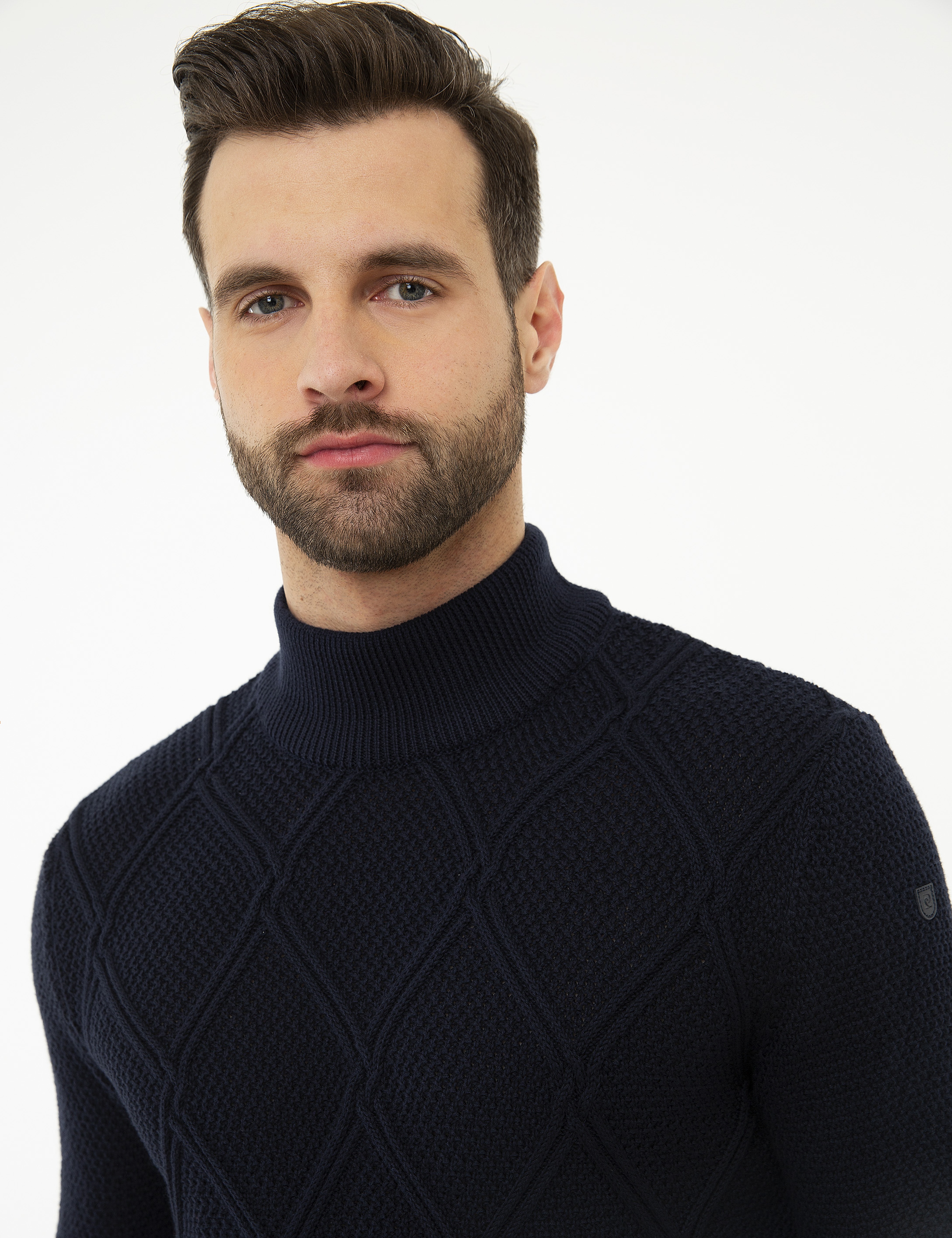 Koyu Lacivert Slim Fit Triko Kazak