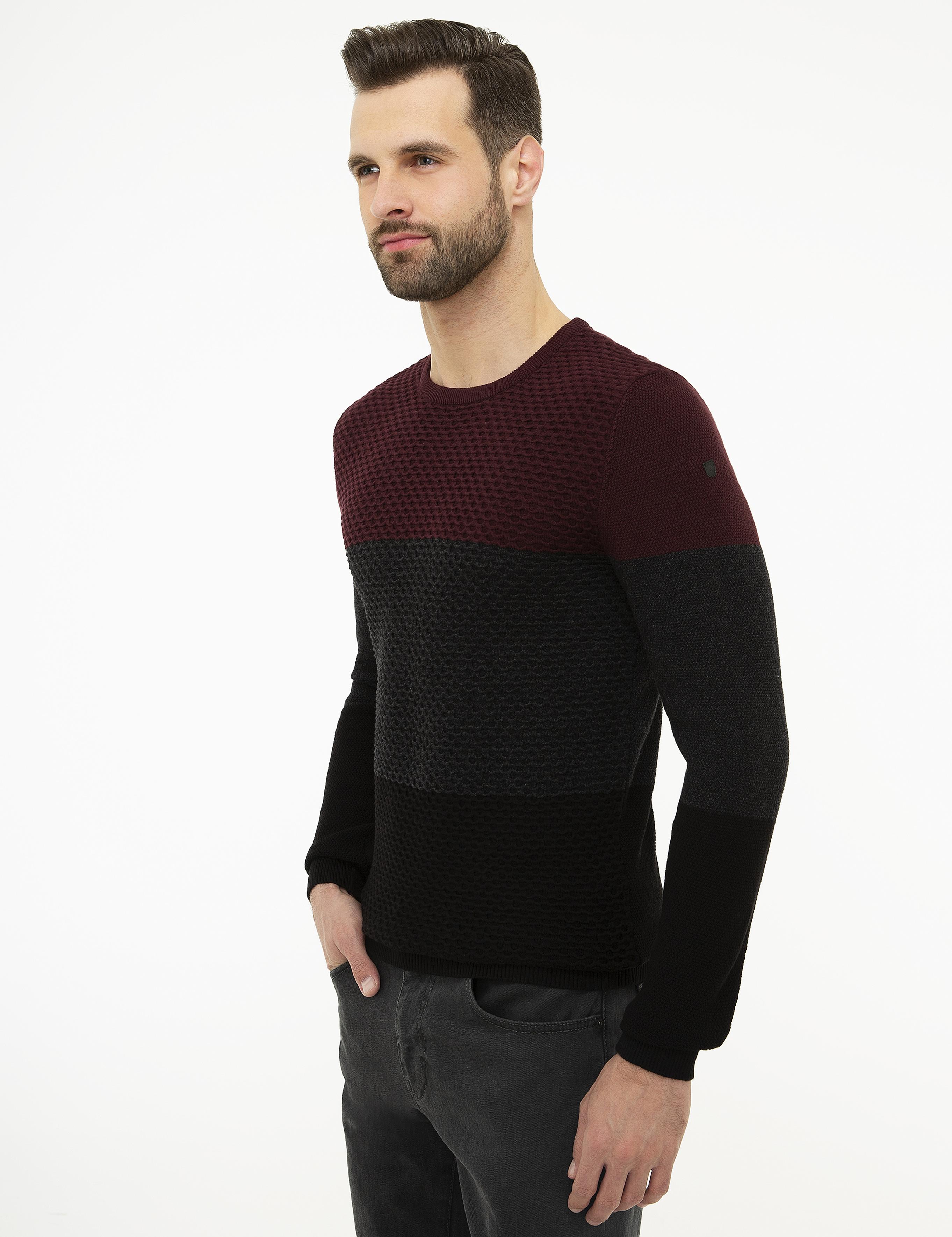 Bordo Real Slim Fit Triko Kazak