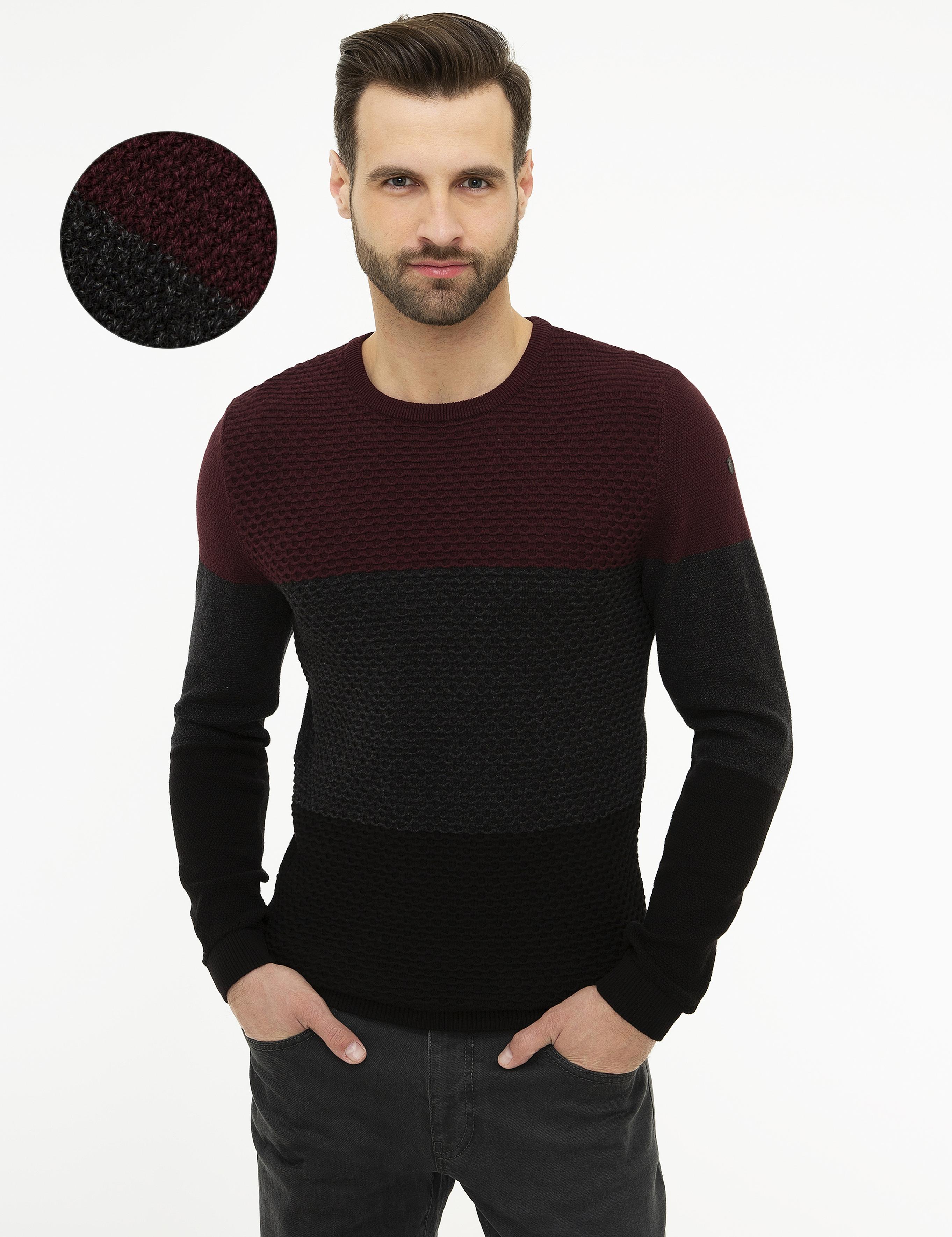 Bordo Real Slim Fit Triko Kazak