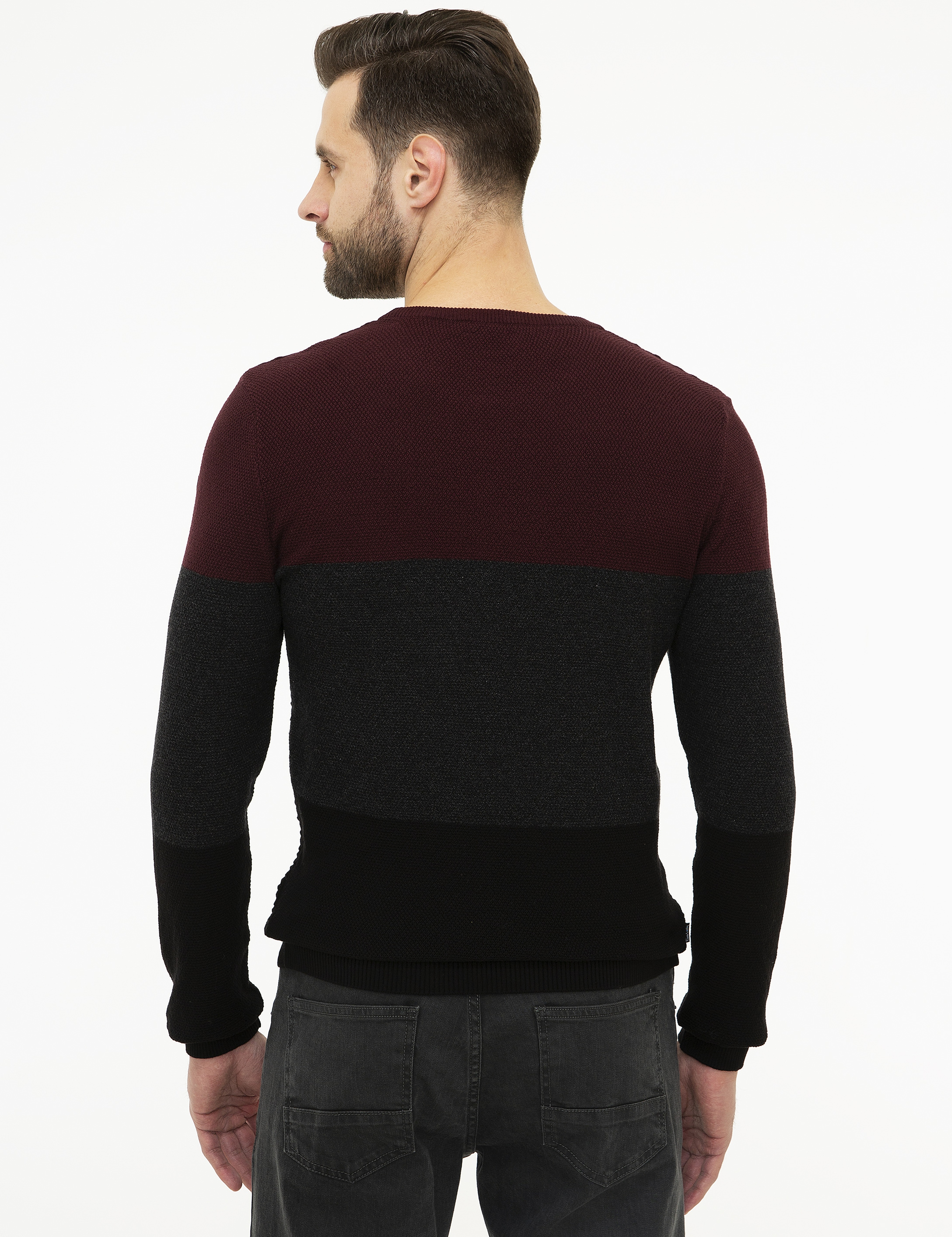 Bordo Real Slim Fit Triko Kazak - Image 4
