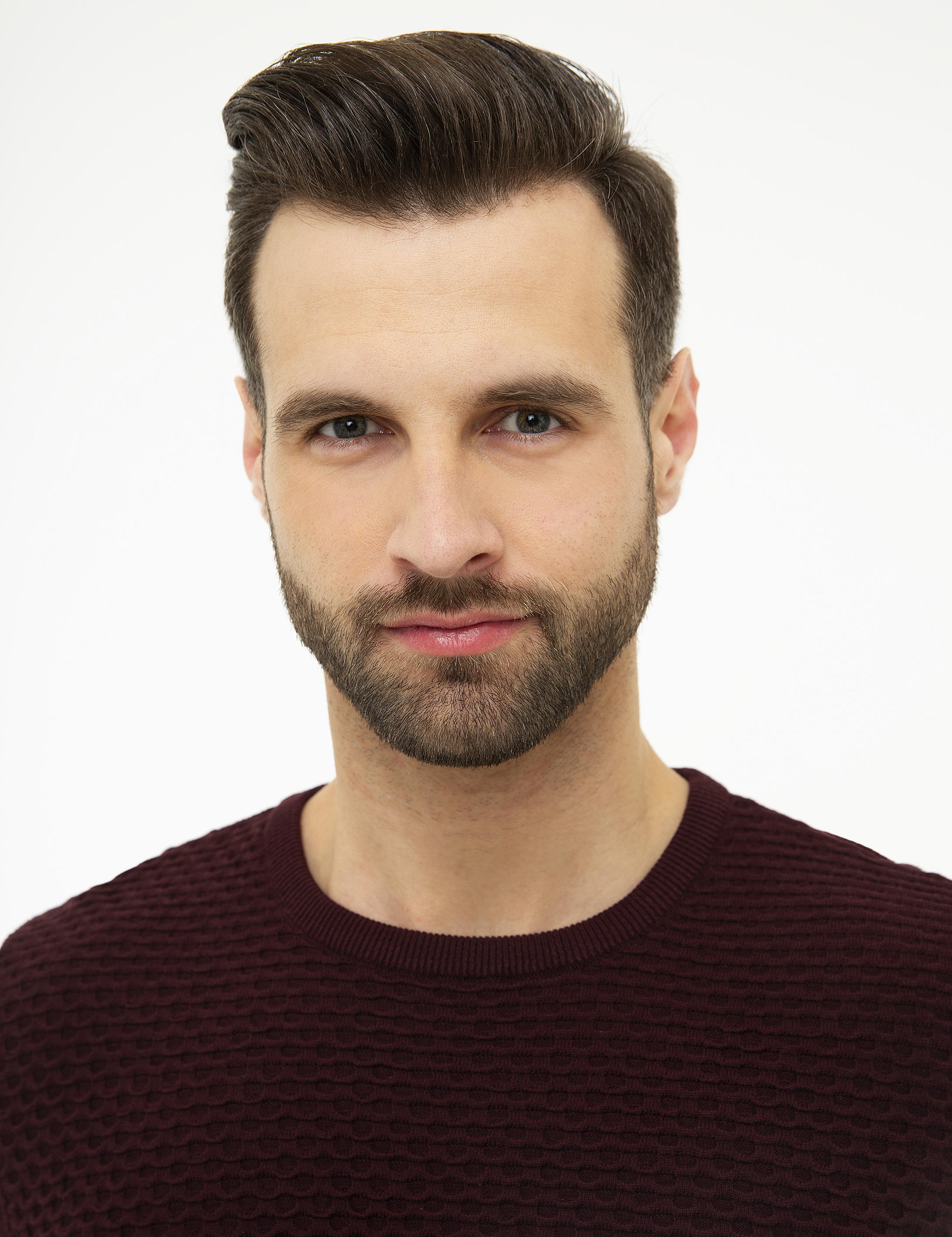 Bordo Real Slim Fit Triko Kazak