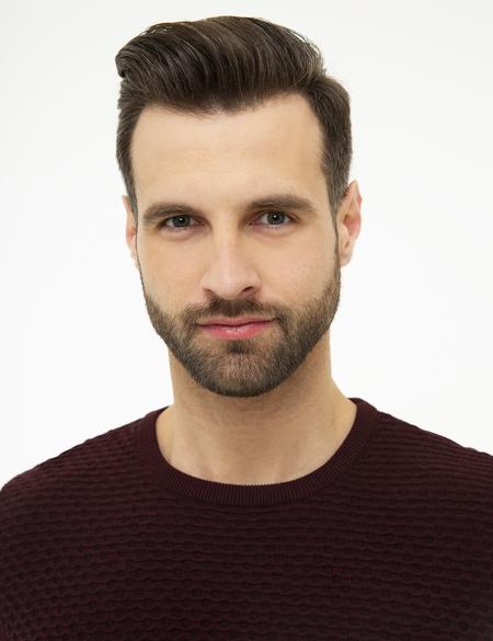 Bordo Real Slim Fit Triko Kazak - 50209934004