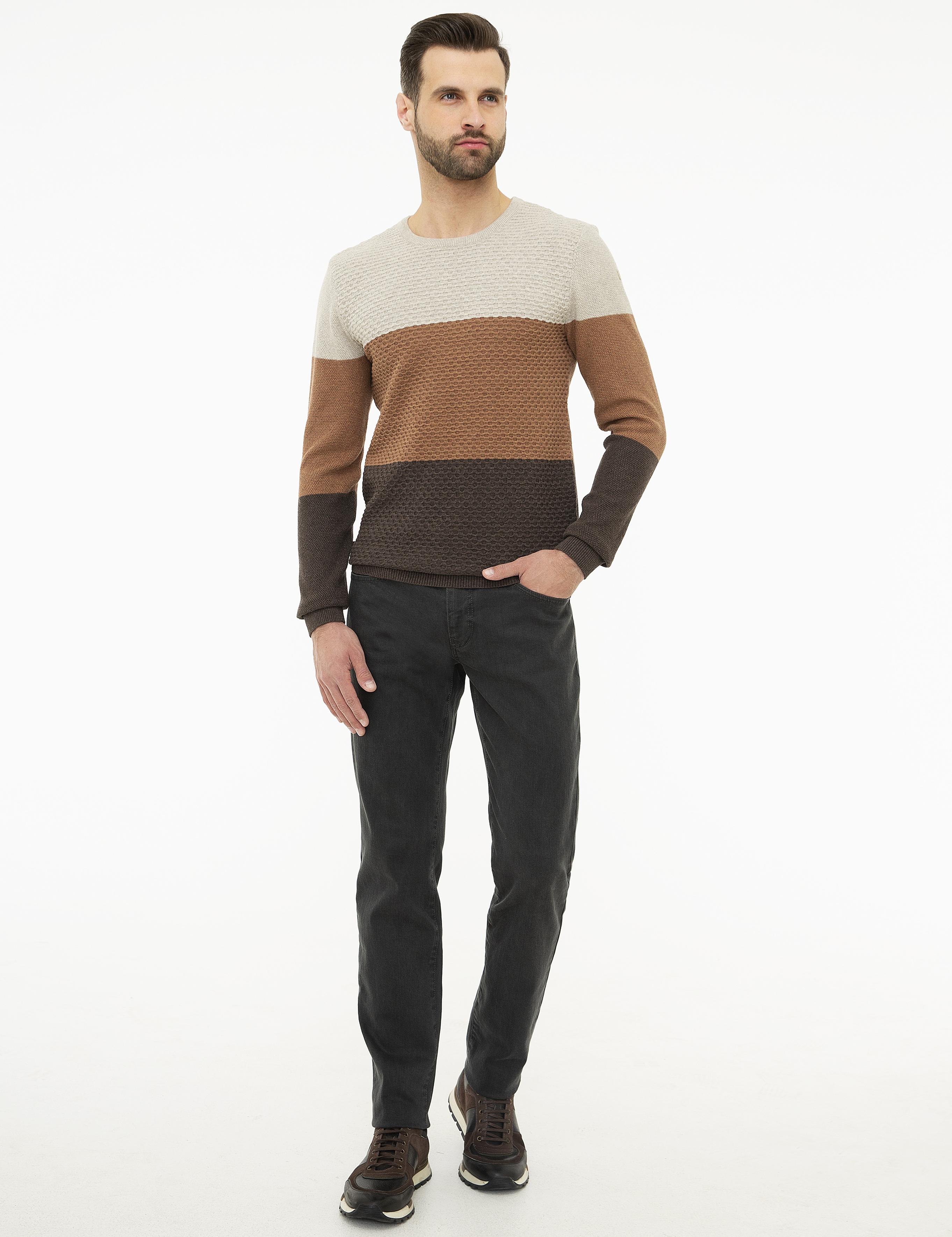 Kum Melanj Real Slim Fit Bisiklet Yaka Triko Kazak