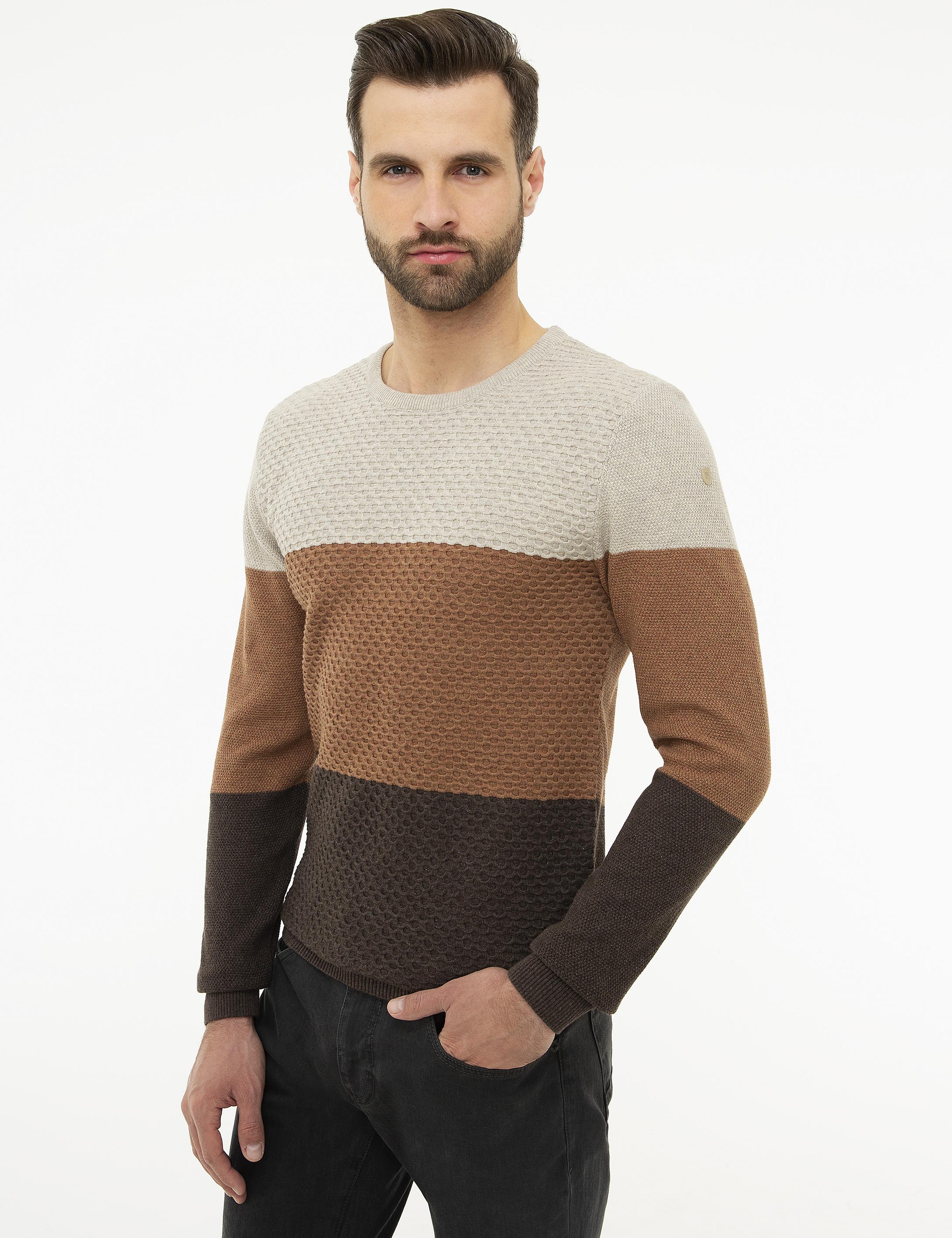 Kum Melanj Real Slim Fit Bisiklet Yaka Triko Kazak