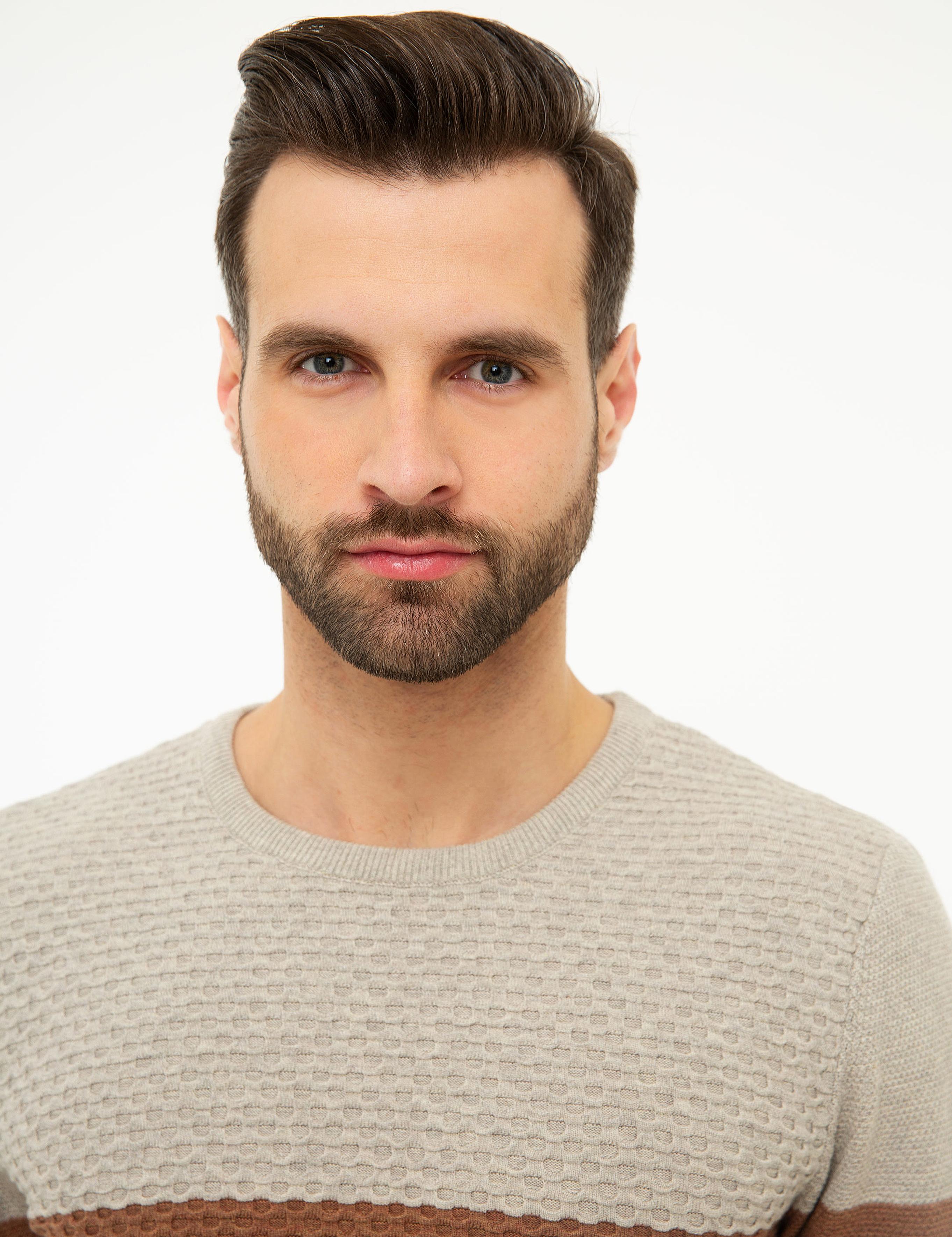 Kum Melanj Real Slim Fit Bisiklet Yaka Triko Kazak