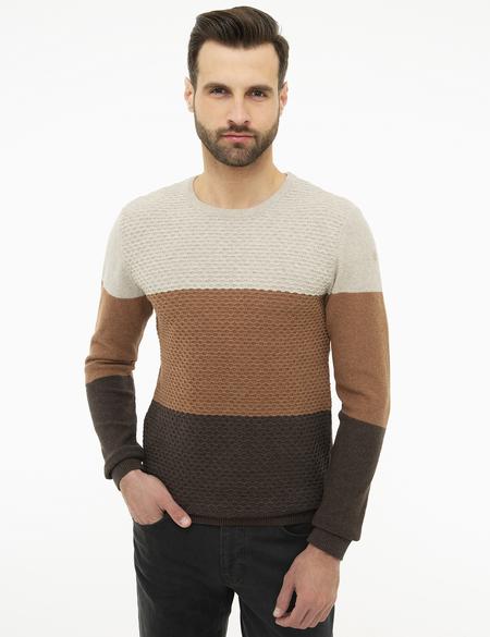 Kum Melanj Real Slim Fit Bisiklet Yaka Triko Kazak - 50209934044