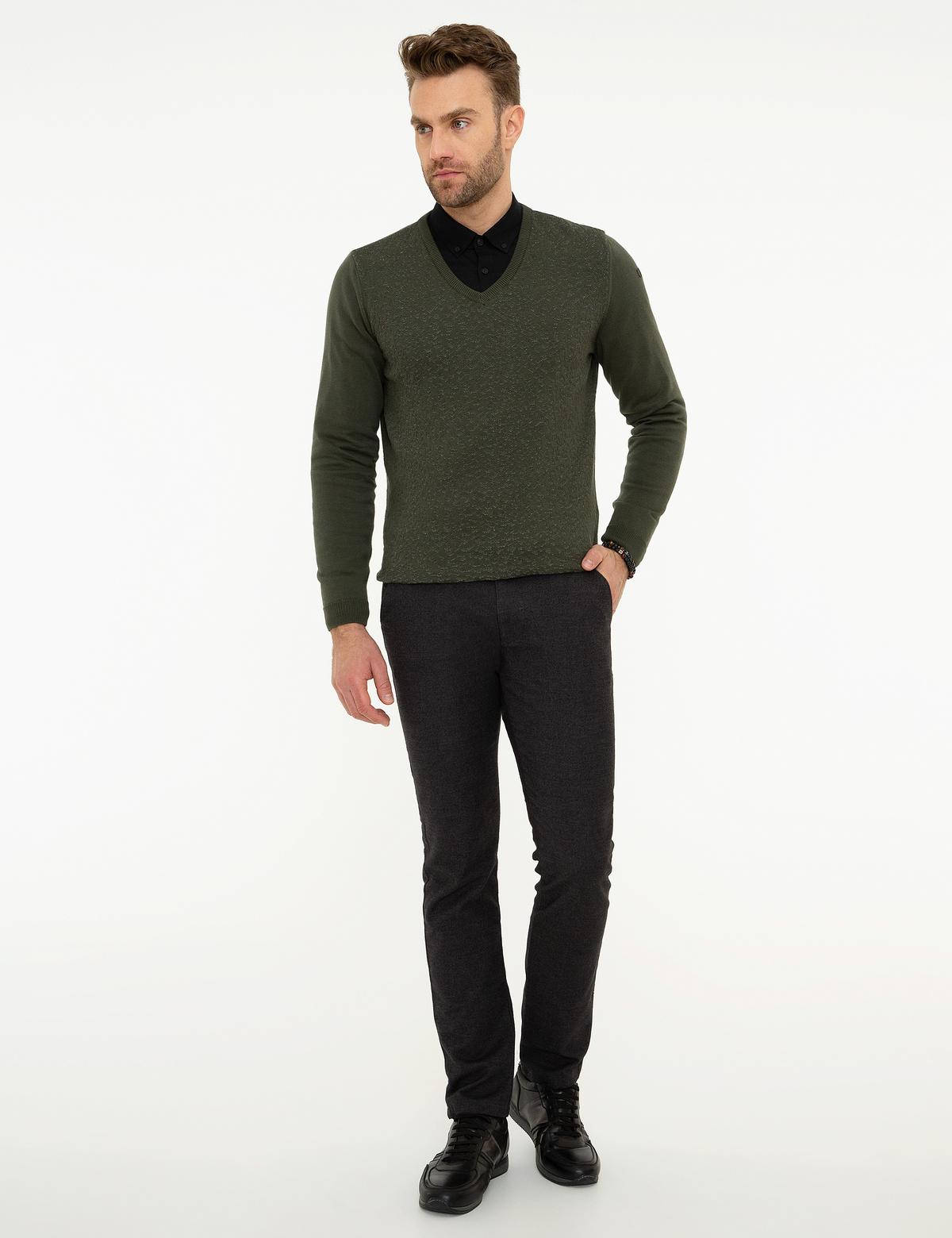 Haki Slim Fit Kazak - 50209914041