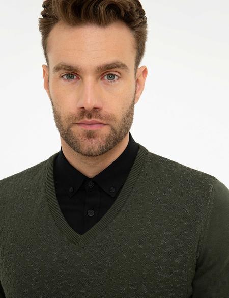 Haki Slim Fit Kazak - 50209914041