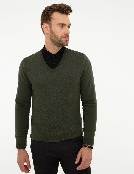 Haki Slim Fit Kazak - 50209914041