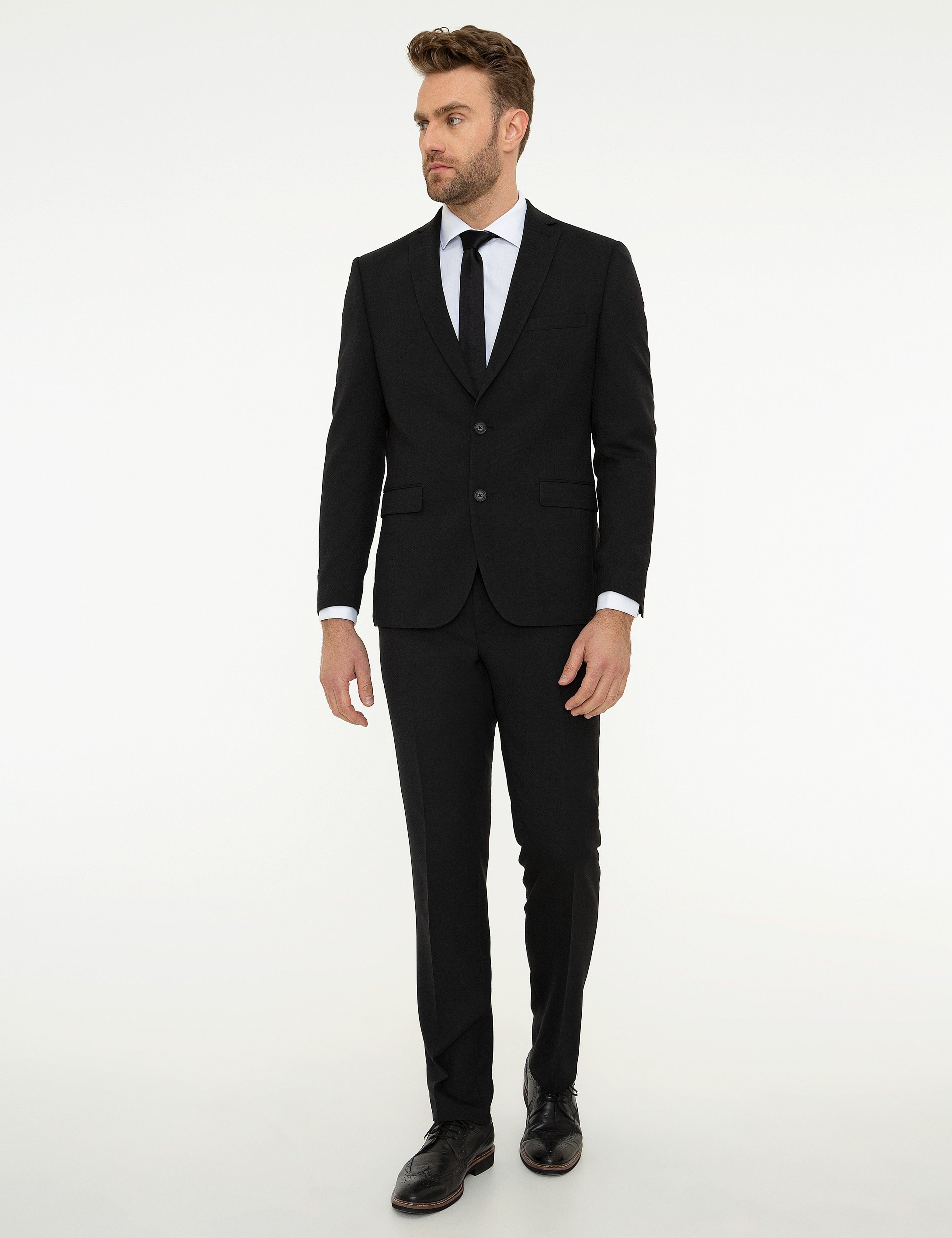 Siyah Slim Fit Takım Elbise - Image 1