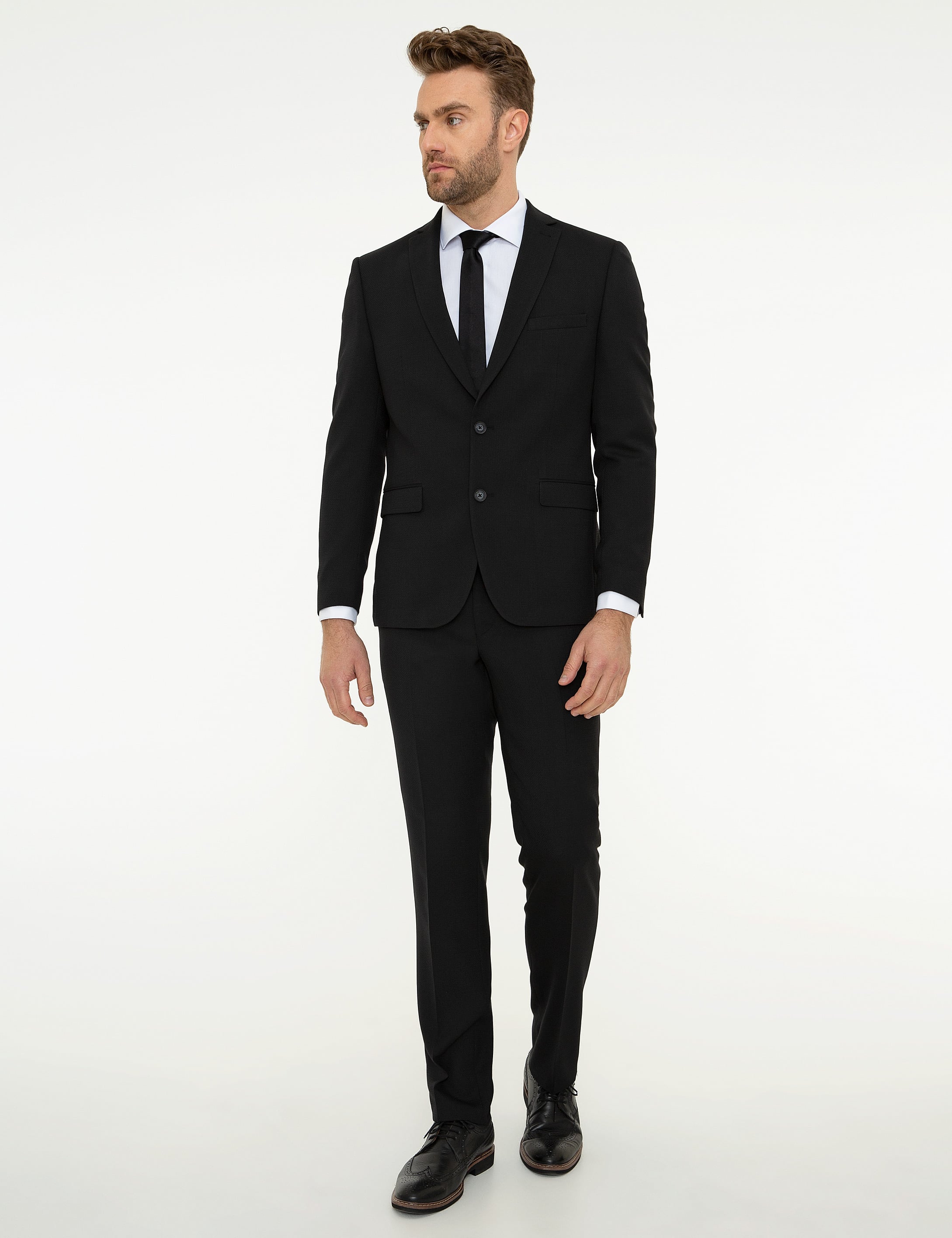 Siyah Slim Fit Takım Elbise