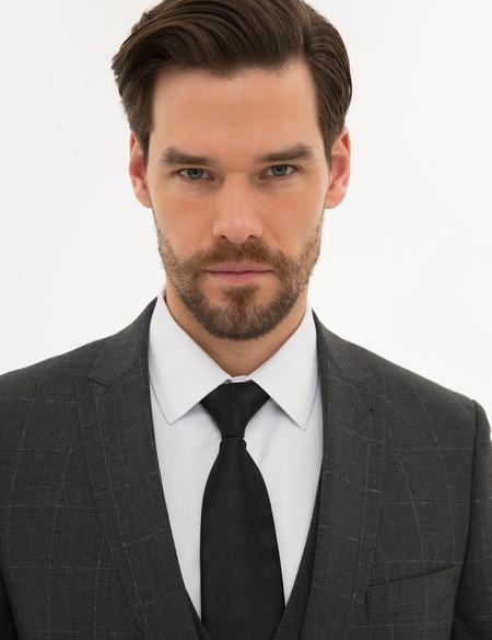 Ekose Füme Ekstra Slim Fit Yelekli Takım Elbise - 50209092011