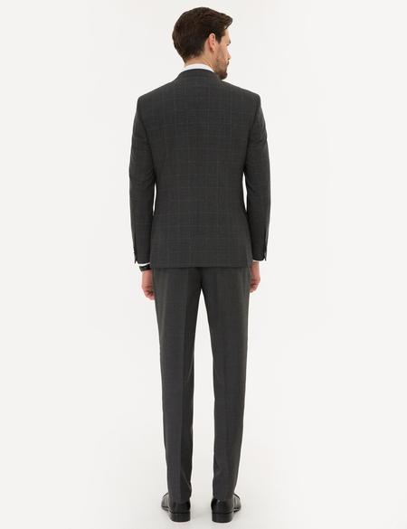 Ekose Füme Ekstra Slim Fit Yelekli Takım Elbise - 50209092011