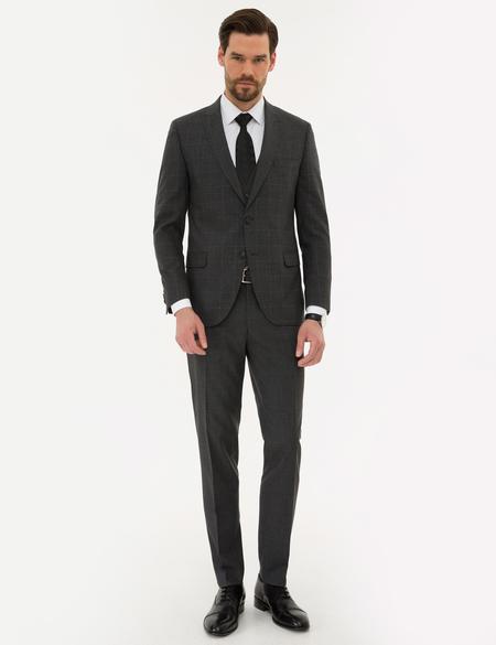 Ekose Füme Ekstra Slim Fit Yelekli Takım Elbise - 50209092011