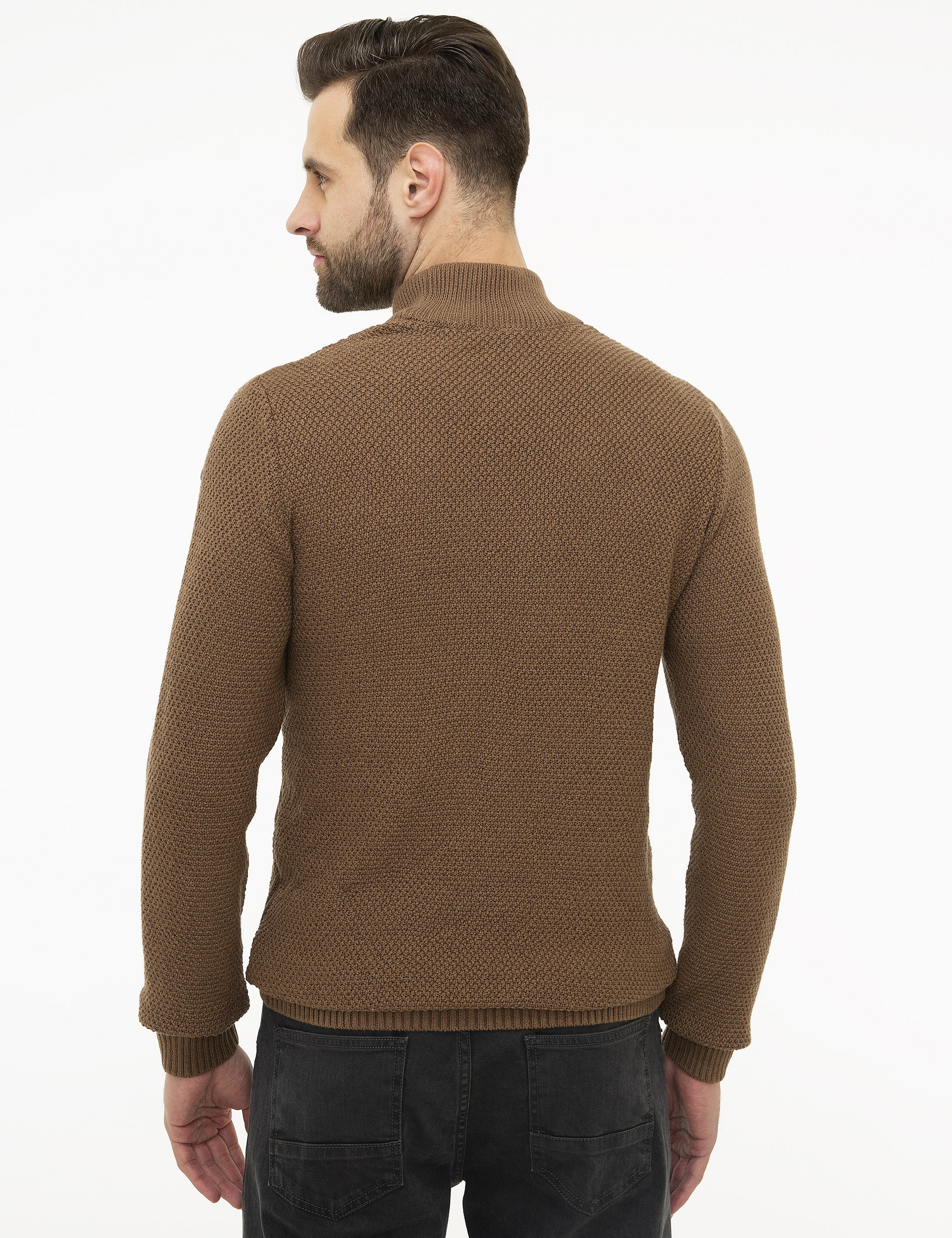 Açık Kahverengi Slim Fit Triko Kazak
