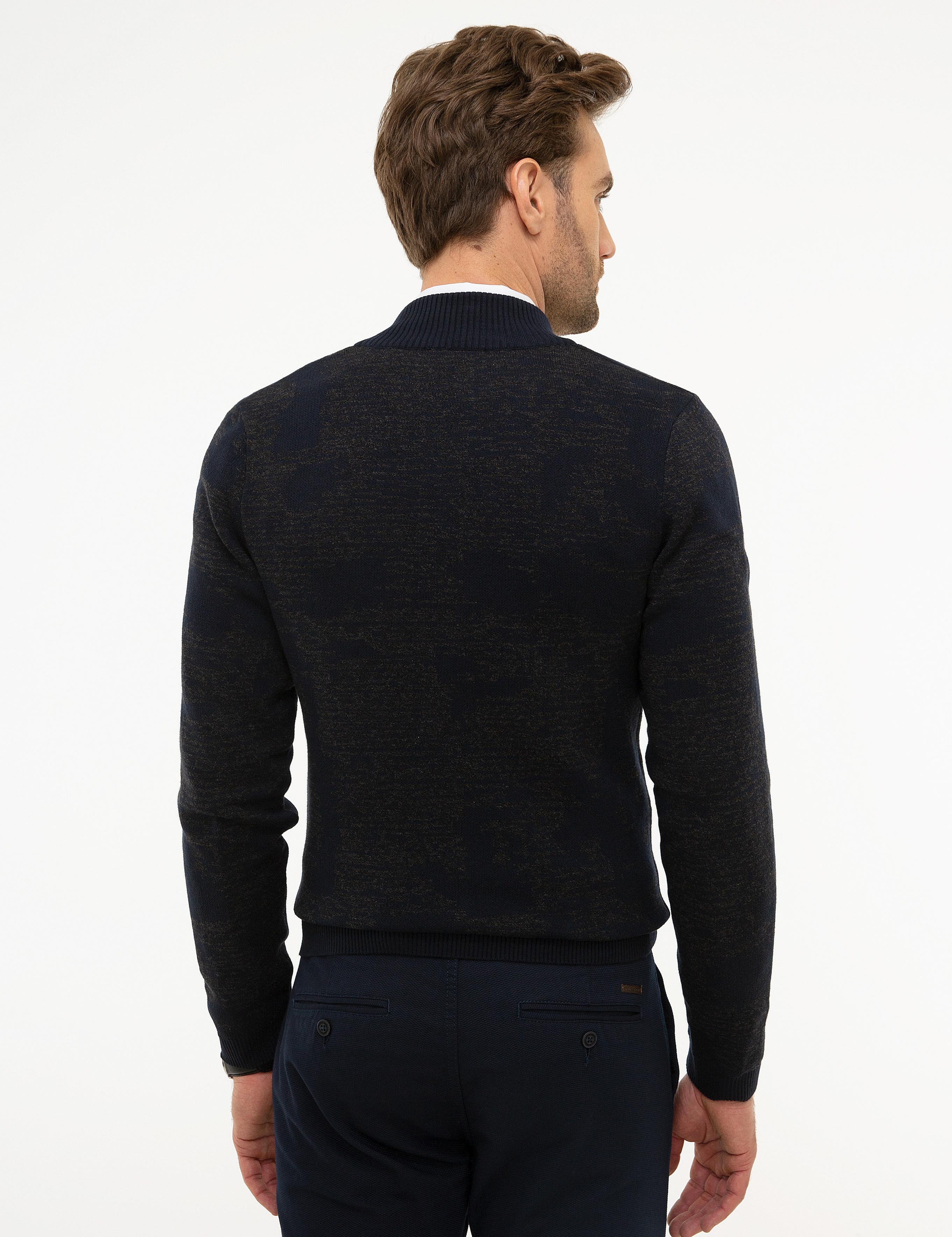 Koyu Lacivert Slim Fit Triko Hırka