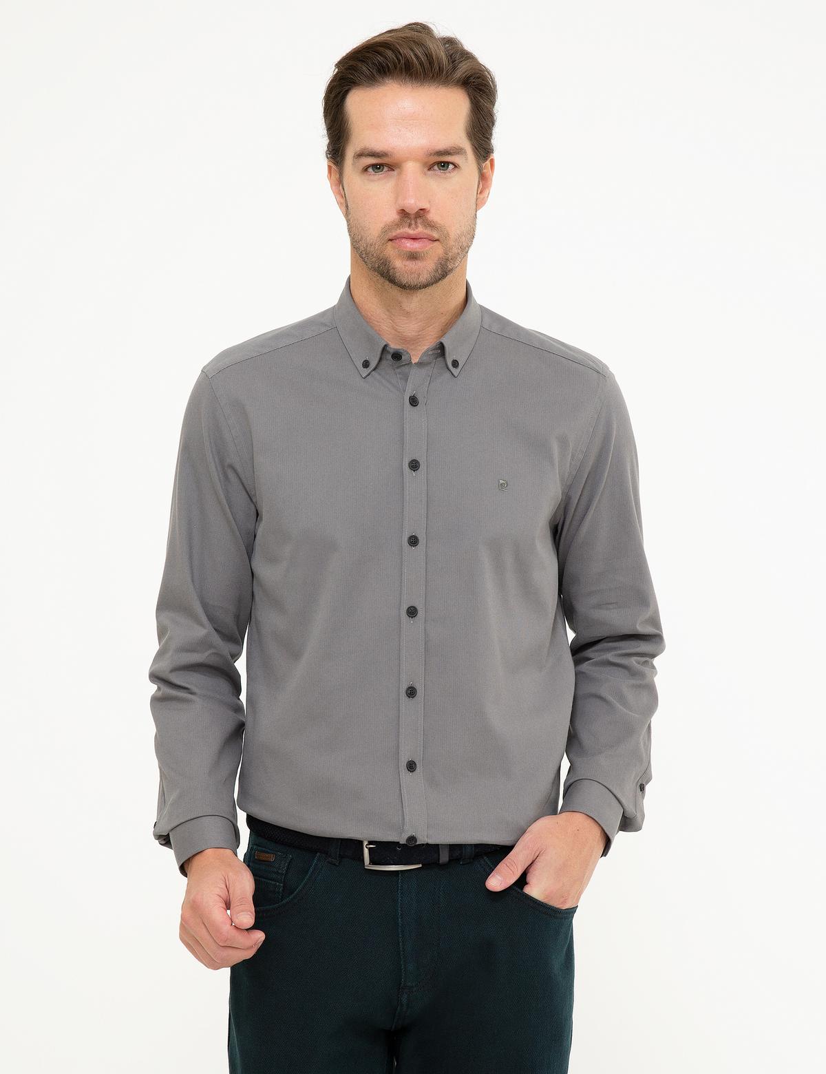 Gri Slim Fit Gömlek - 50209610046