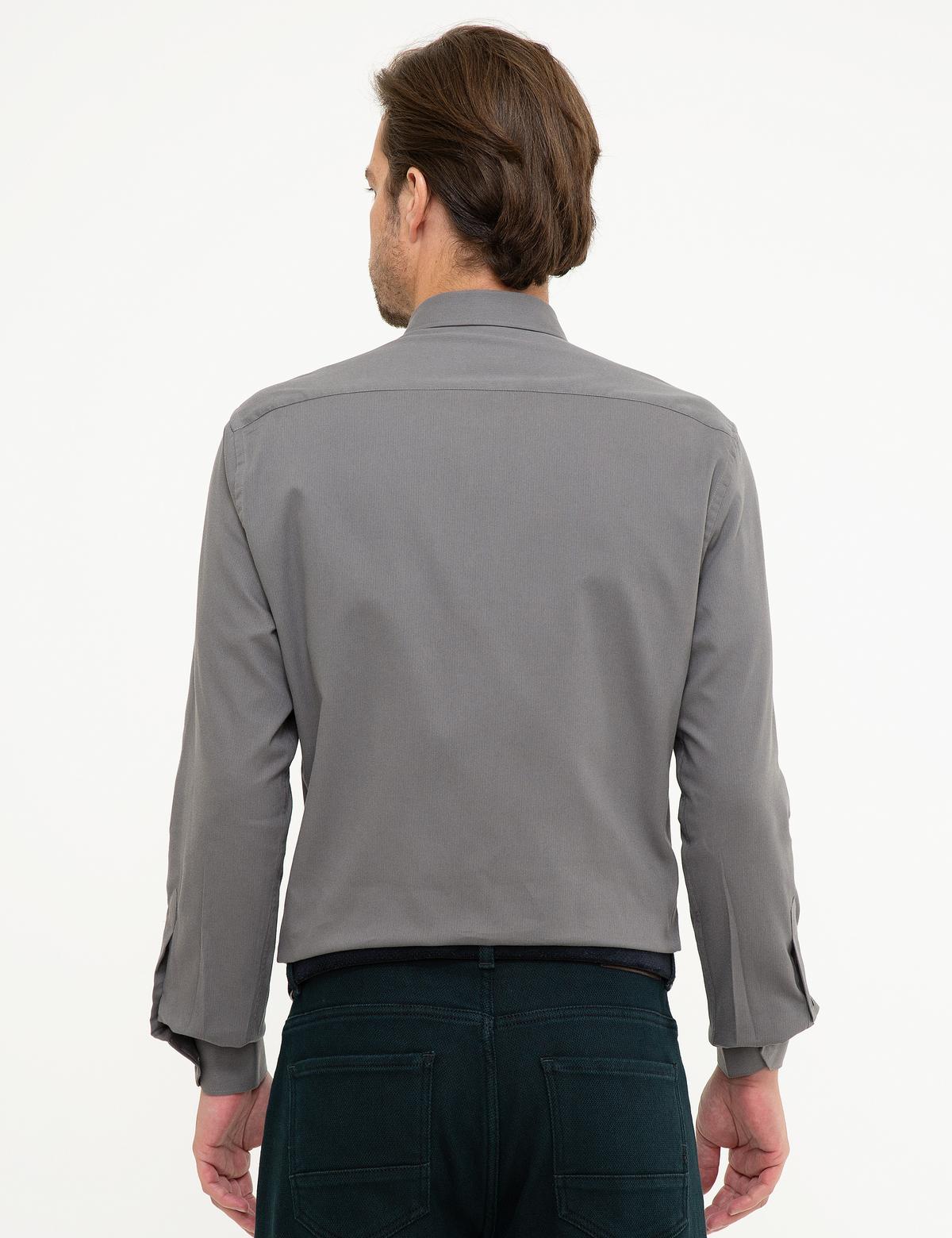 Gri Slim Fit Gömlek - 50209610046