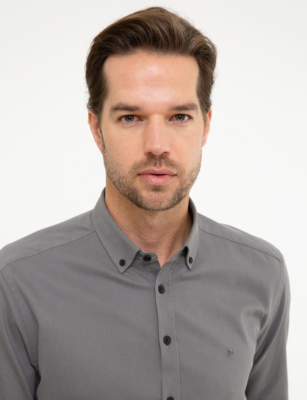 Gri Slim Fit Gömlek