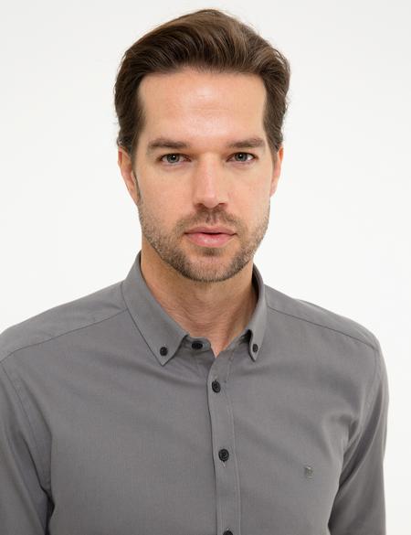 Gri Slim Fit Gömlek - 50209610046
