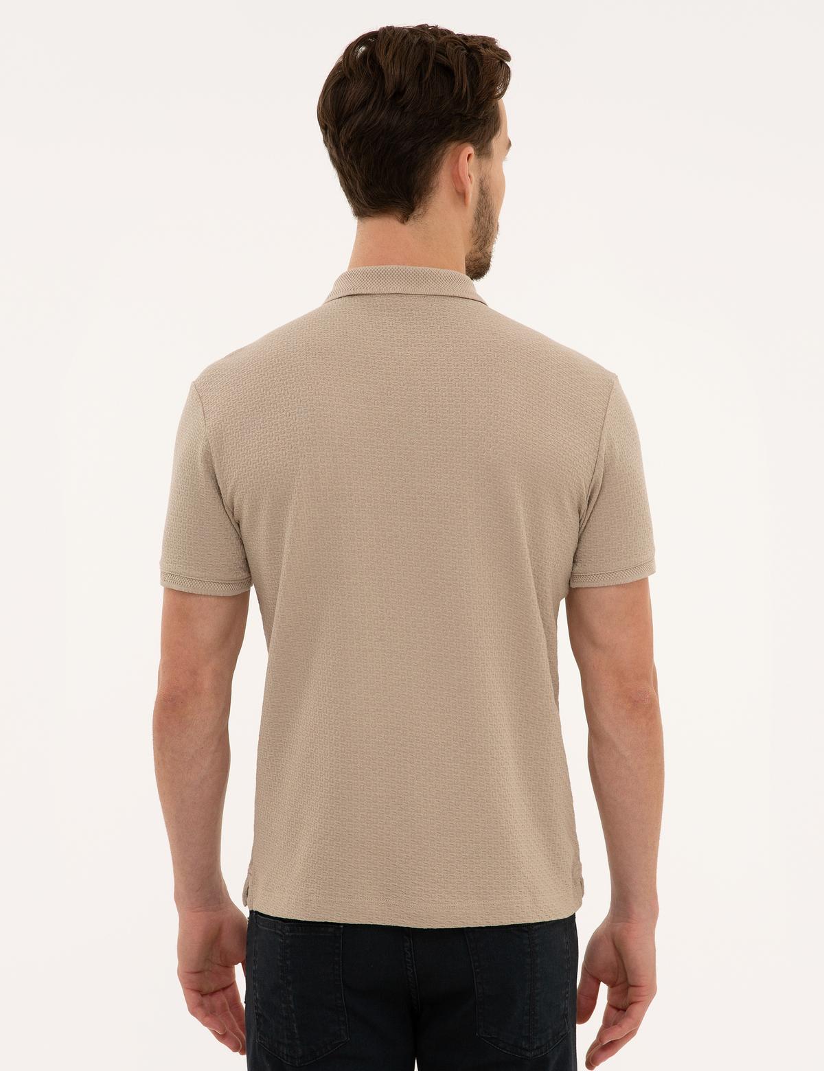 Bej Slim Fit Polo Yaka T-Shirt - 50210431048